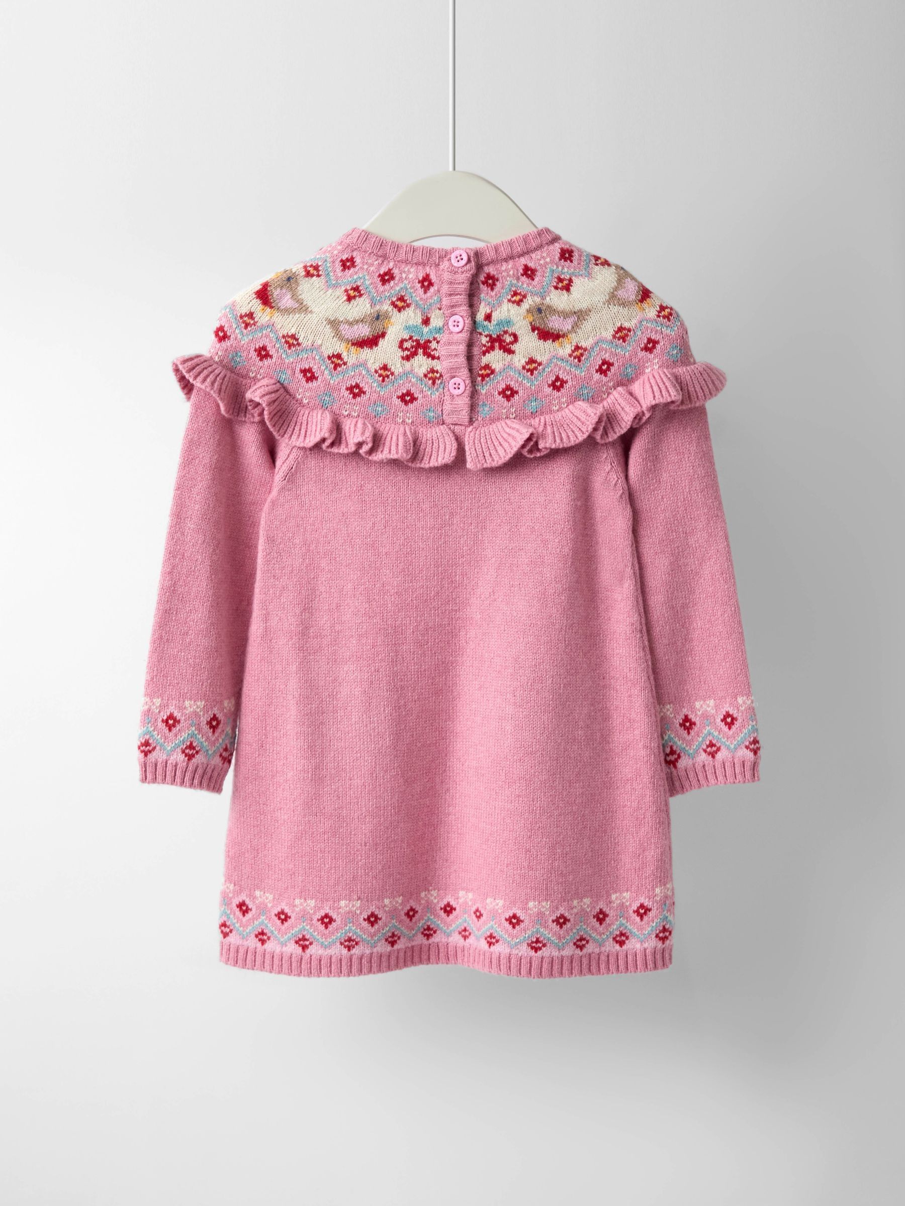 Pink Robin Fairisle Frill Knitted Dress - Image 4 of 4