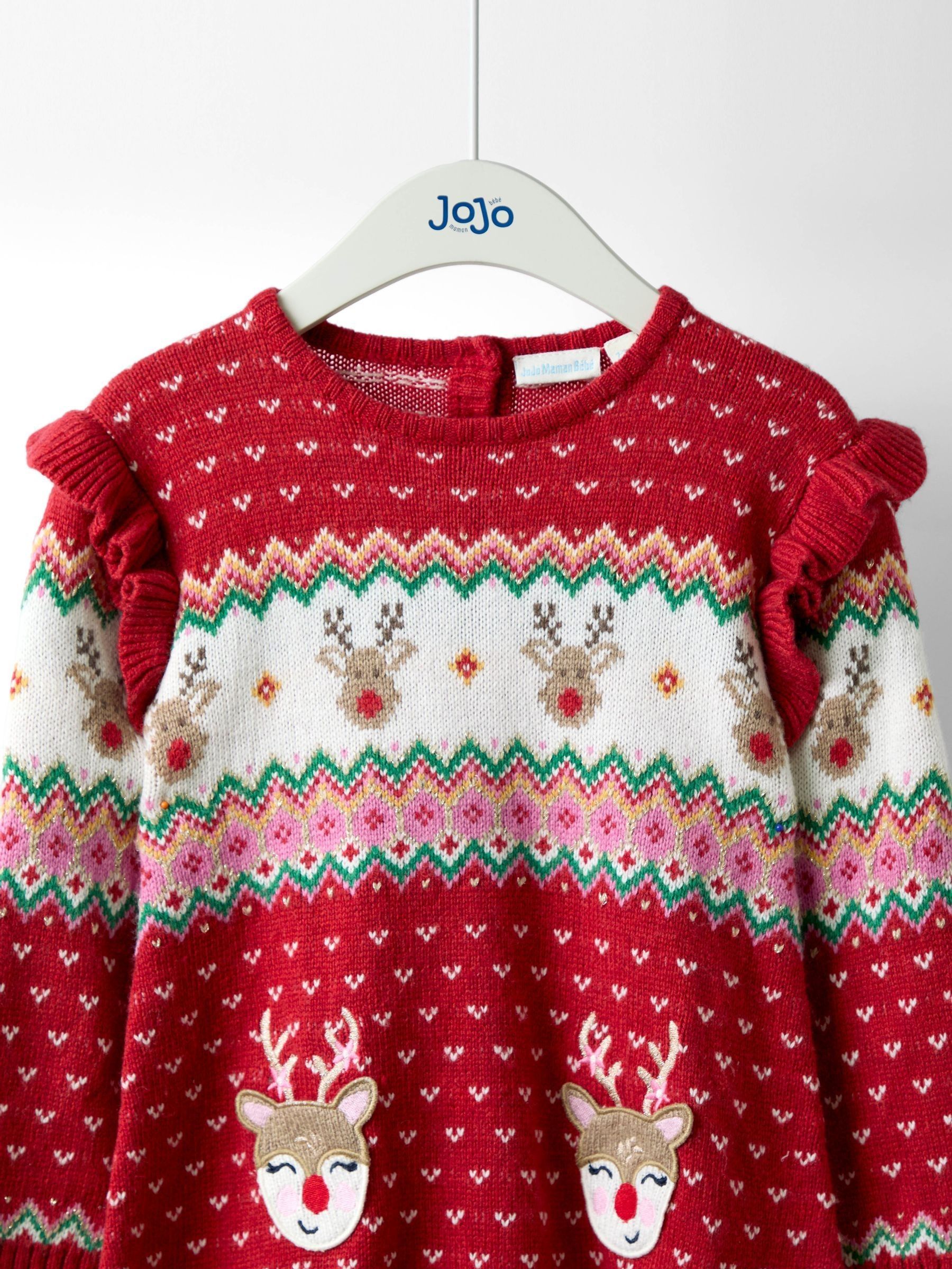 Red Christmas Scene Fairisle Knitted Dress - Image 2 of 4
