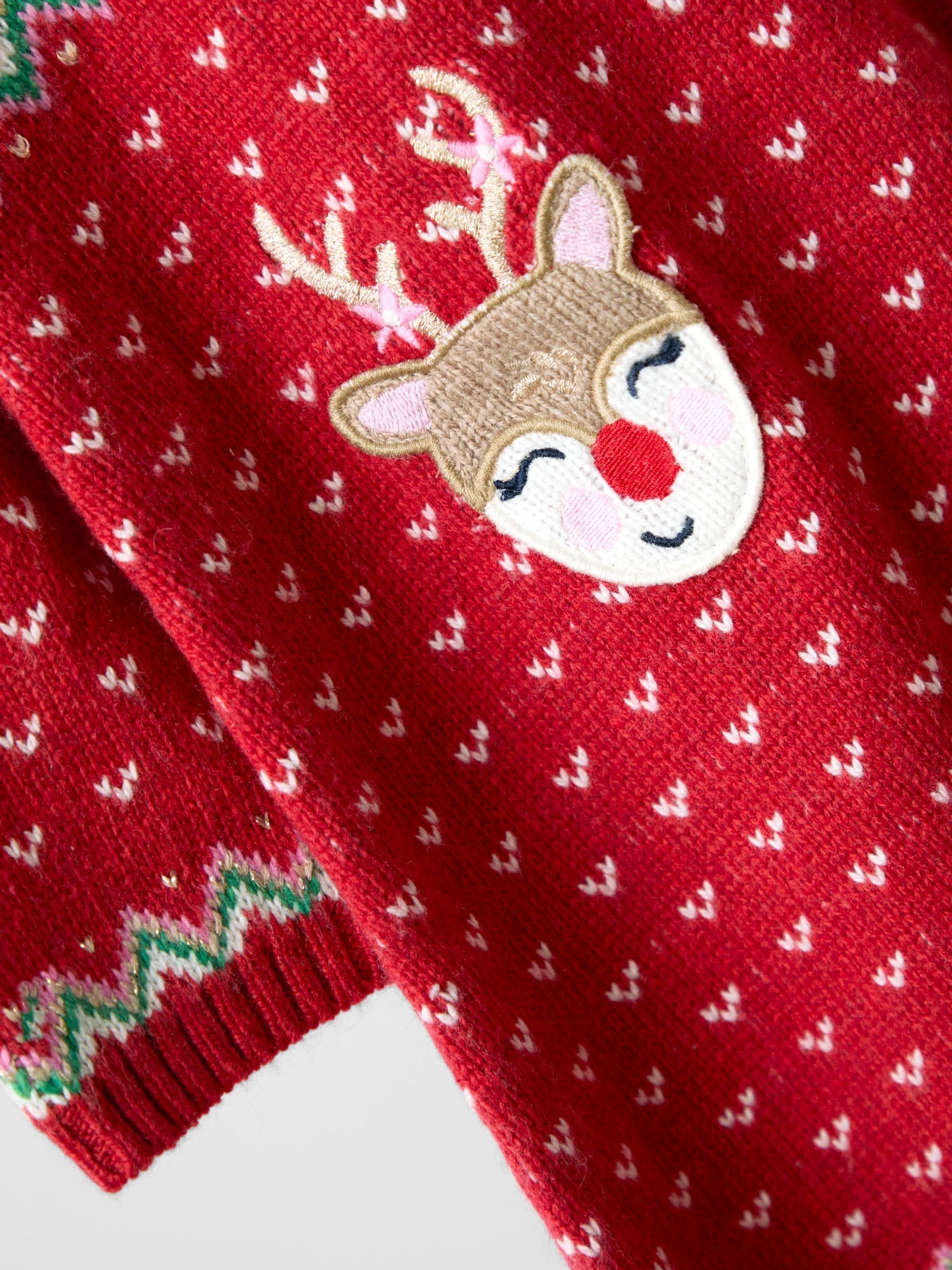 Red Christmas Scene Fairisle Knitted Dress - Image 3 of 4
