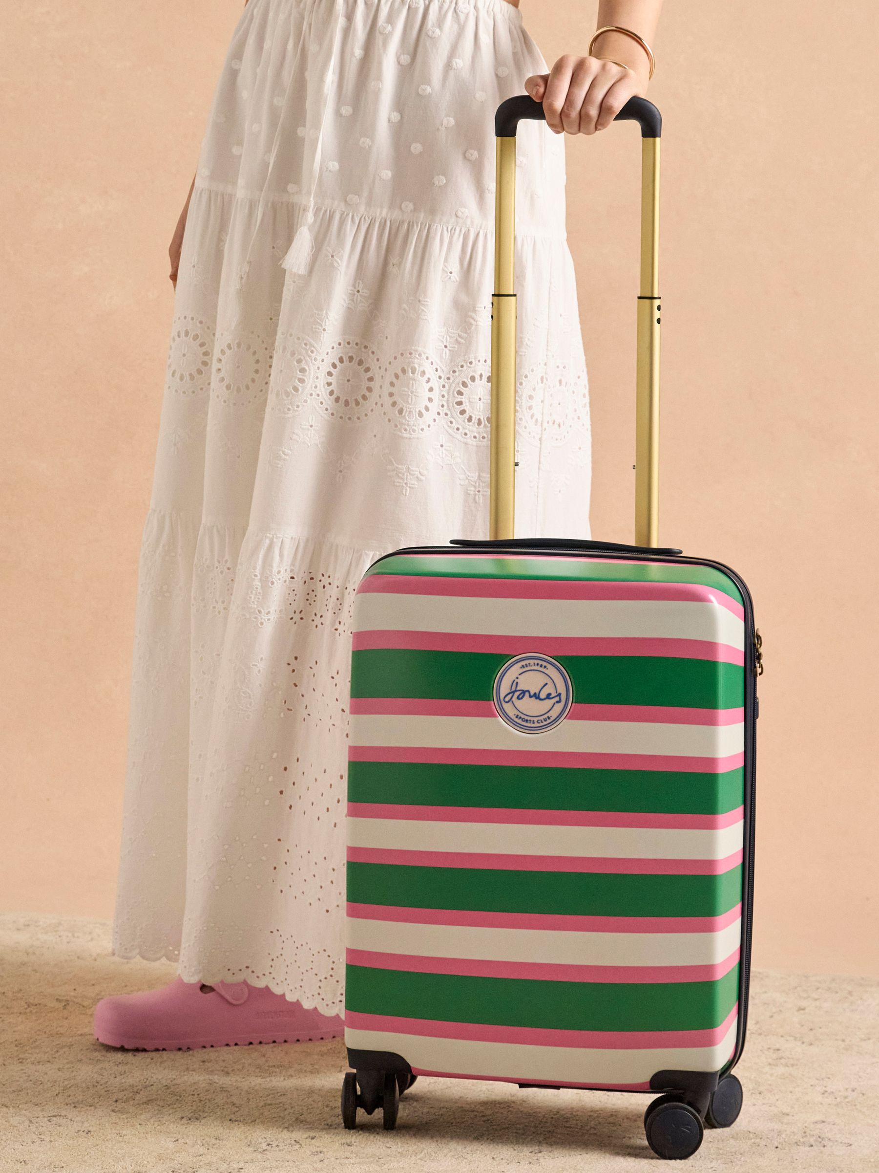 Joules Weekend Case On Wheels Joules Resort Stripe 4-Wheel 66cm