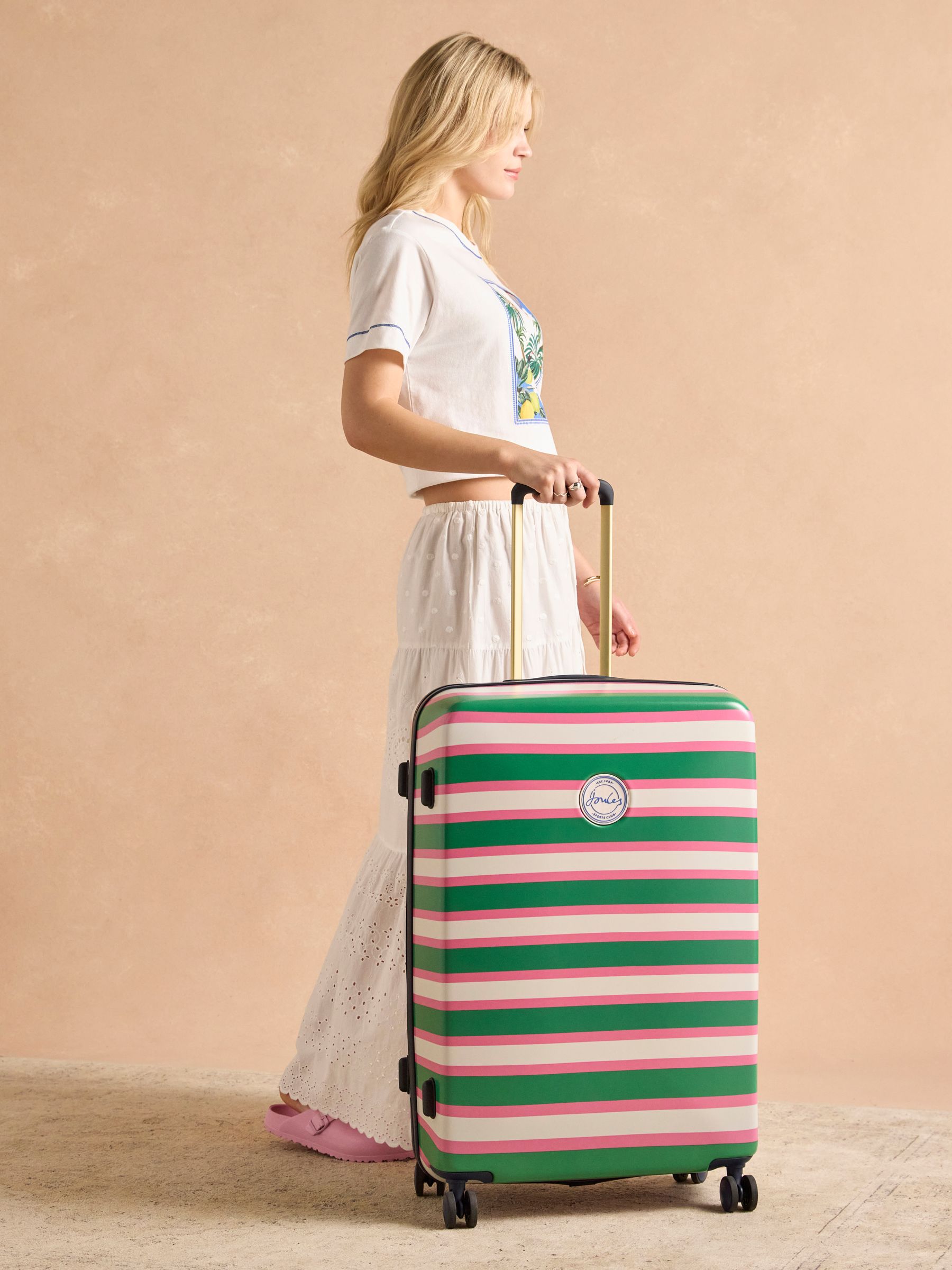 Resort Stripe Large Four Wheel Hard Shell Suitcase - Image 2 of 13