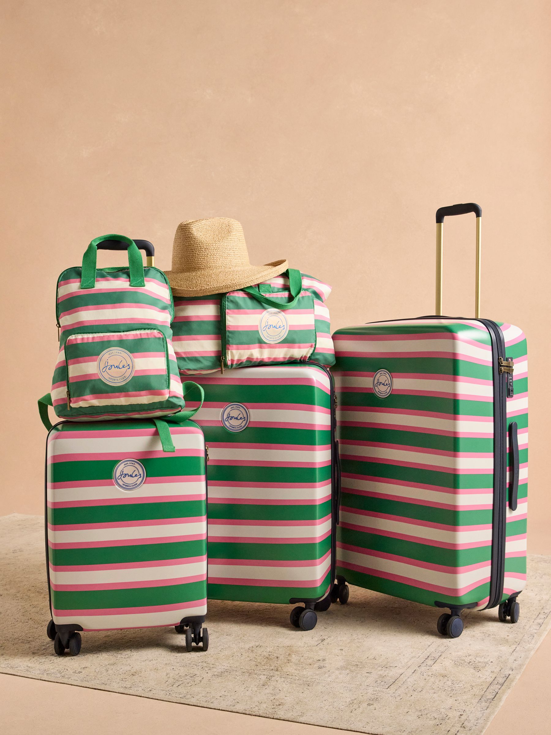 Resort Stripe Large Four Wheel Hard Shell Suitcase - Image 6 of 13