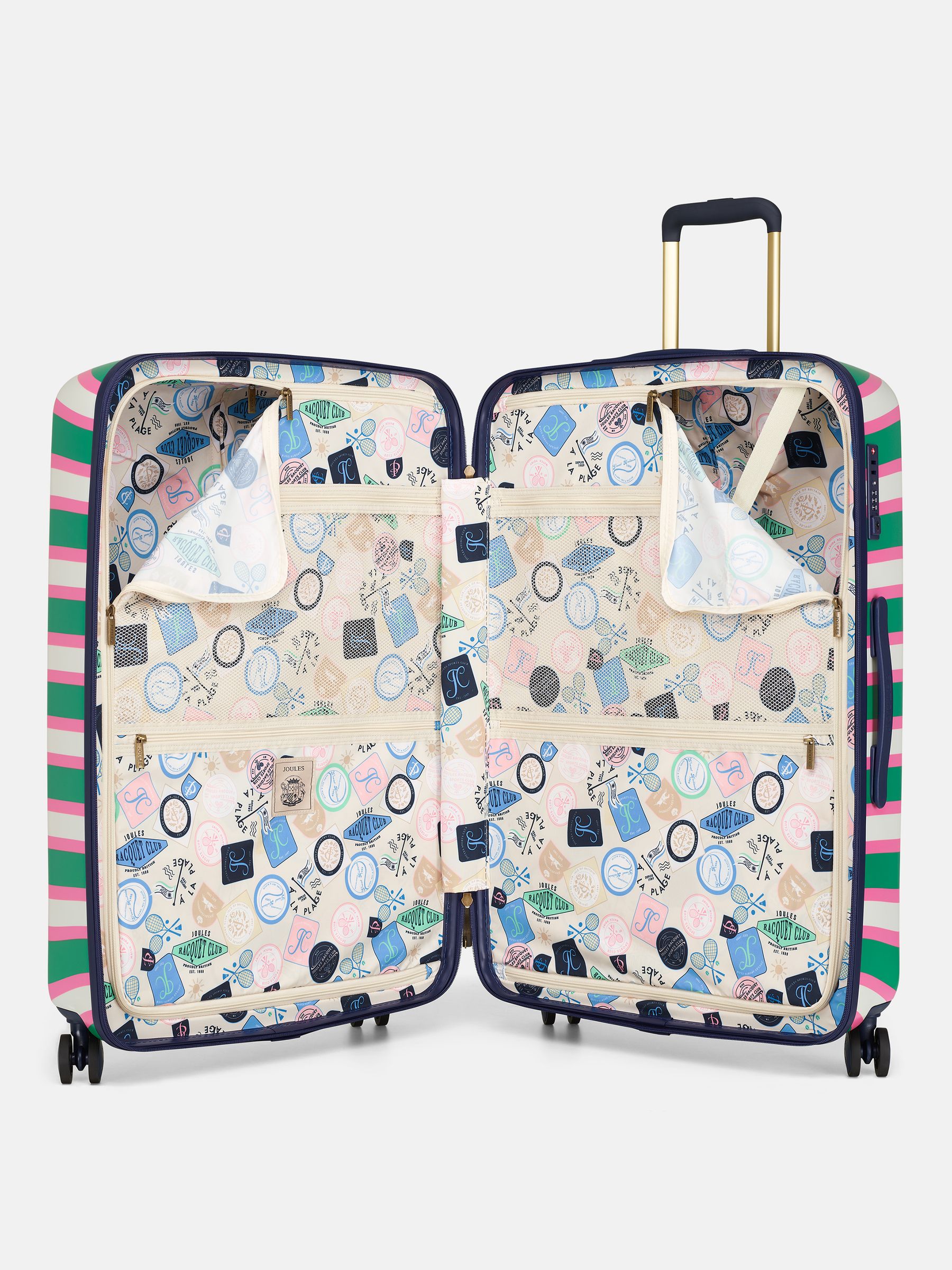 Resort Stripe Large Four Wheel Hard Shell Suitcase - Image 9 of 13