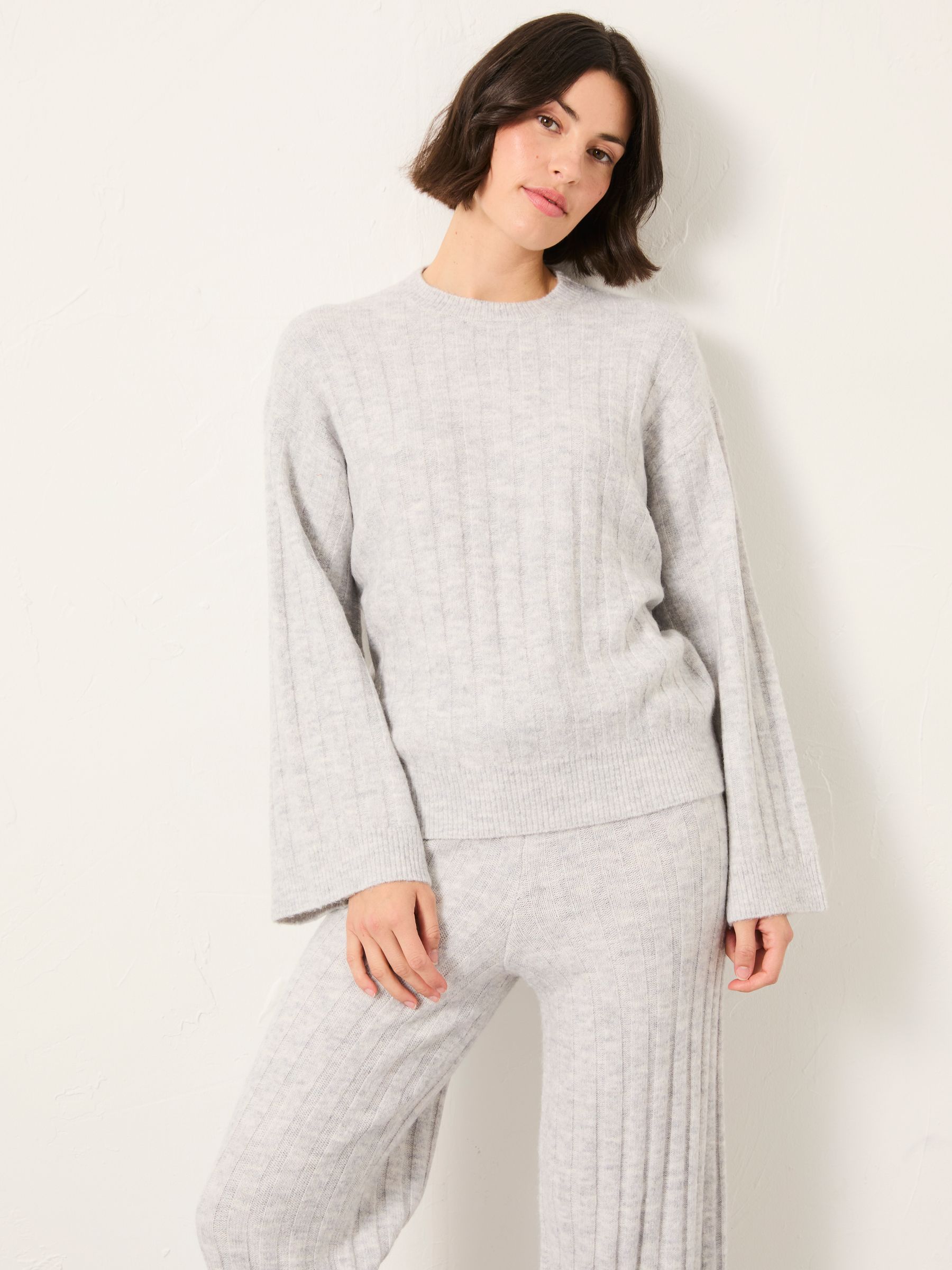 Grey Marl Knitted Lounge Jumper - Image 2 of 7 Grey Marl Knitted Lounge Jumper - Image 2 of 7