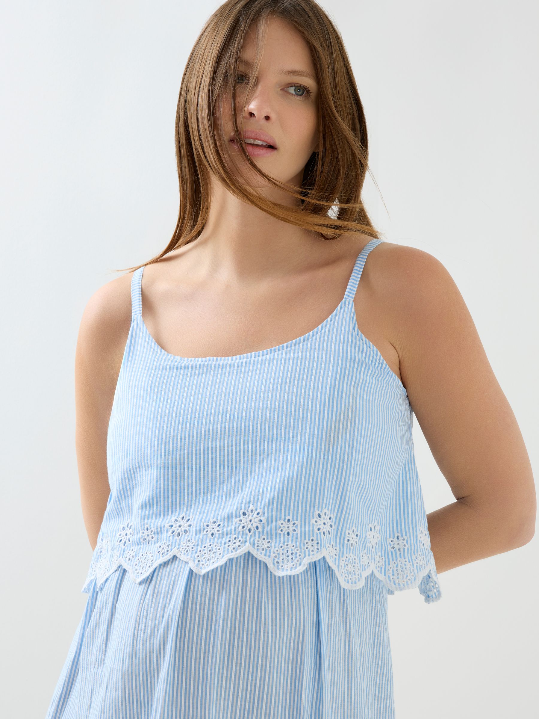 Blue Ticking Stripe Maternity & Nursing Nightdress - Image 5 of 6