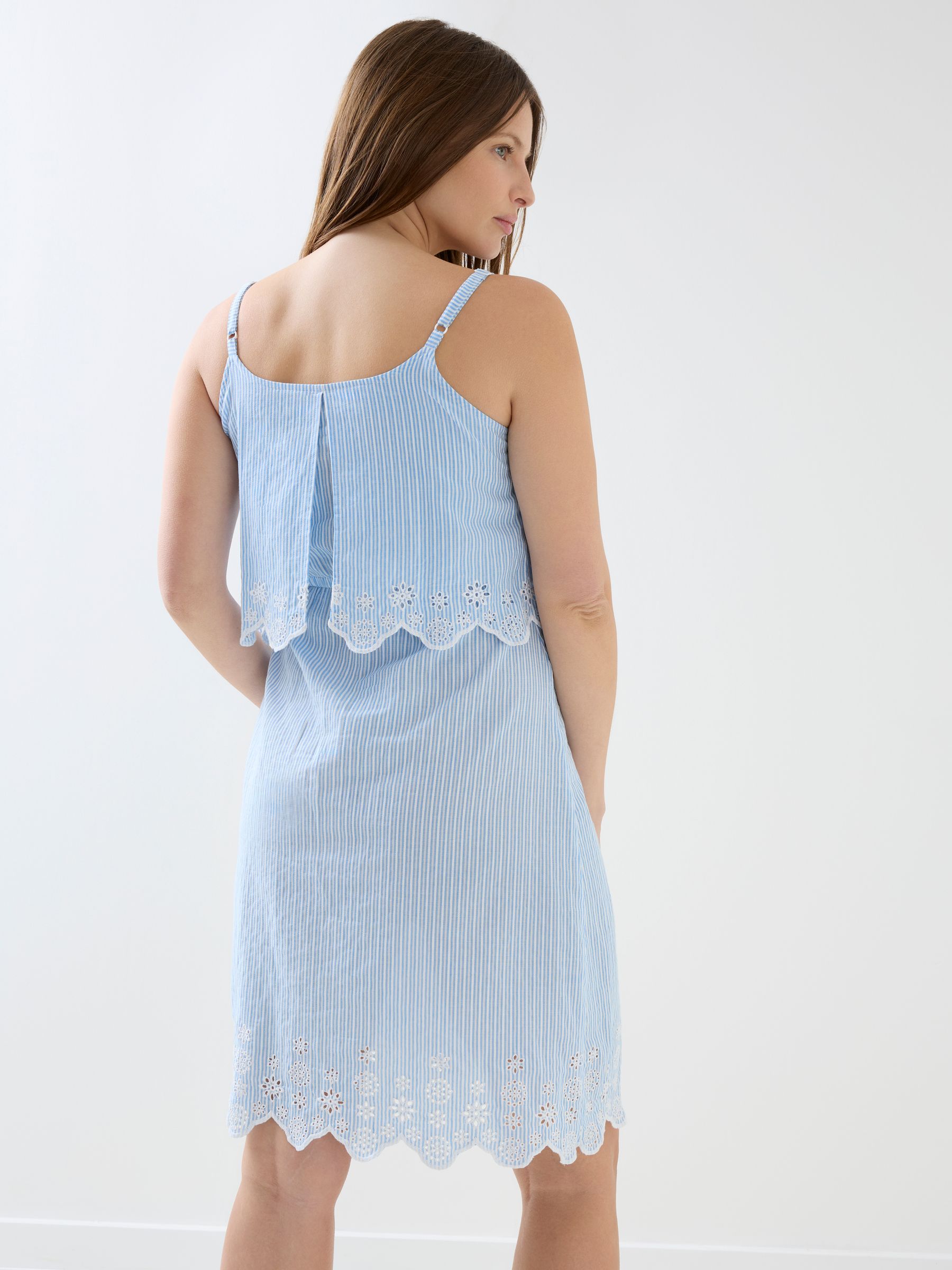 Blue Ticking Stripe Maternity & Nursing Nightdress - Image 6 of 6