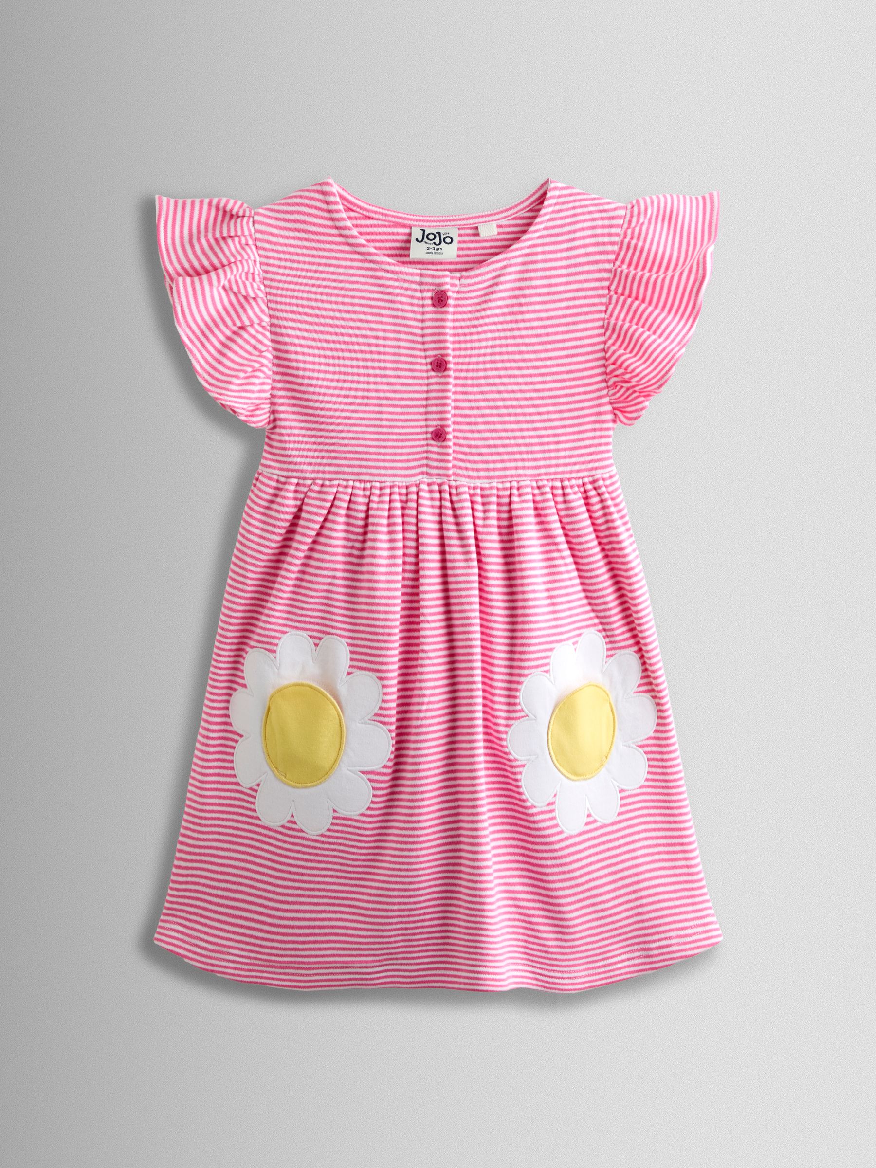 Pink Daisy Appliqué Button Front Dress - Image 1 of 5
