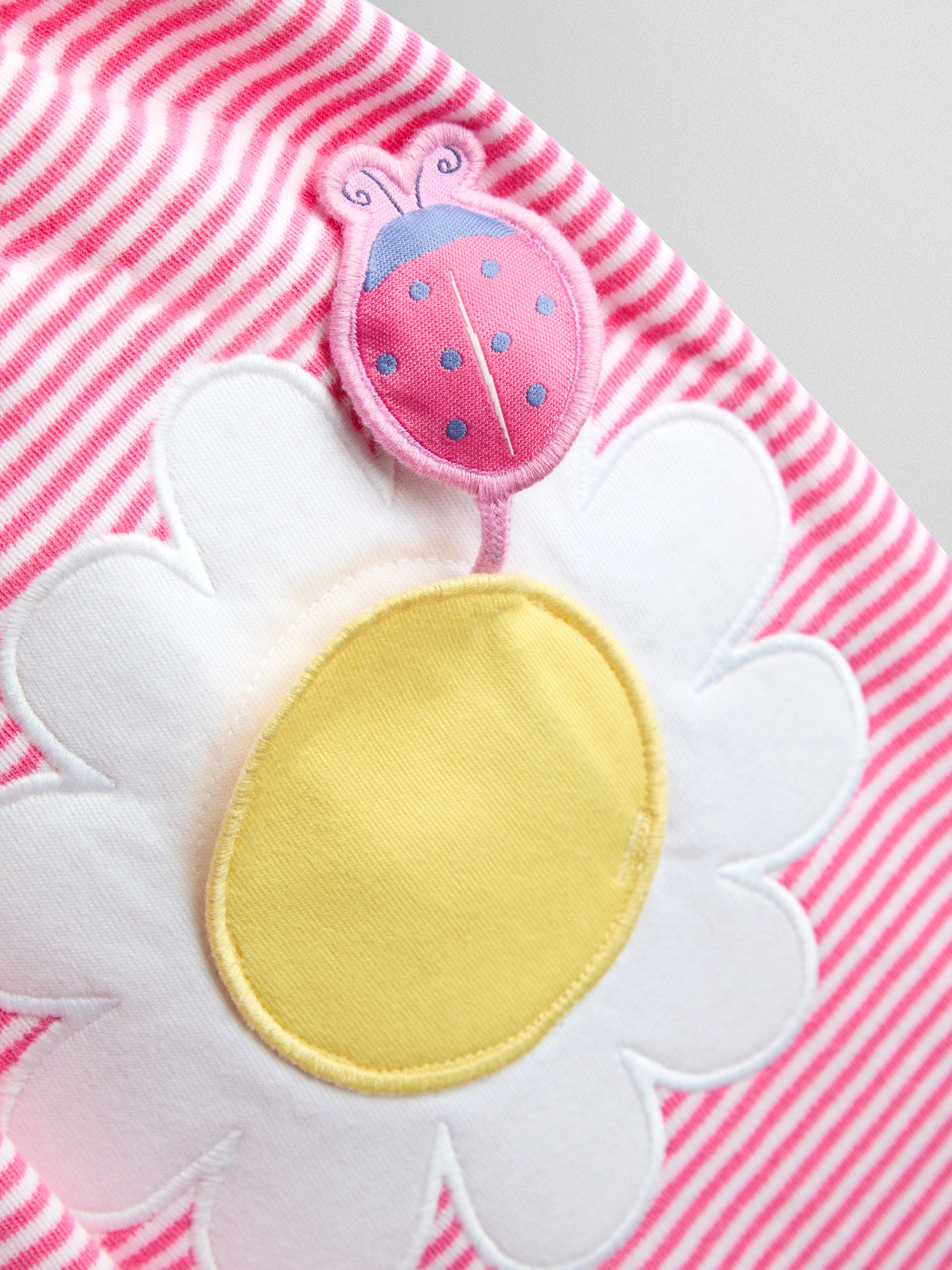 Pink Daisy Appliqué Button Front Dress - Image 3 of 5