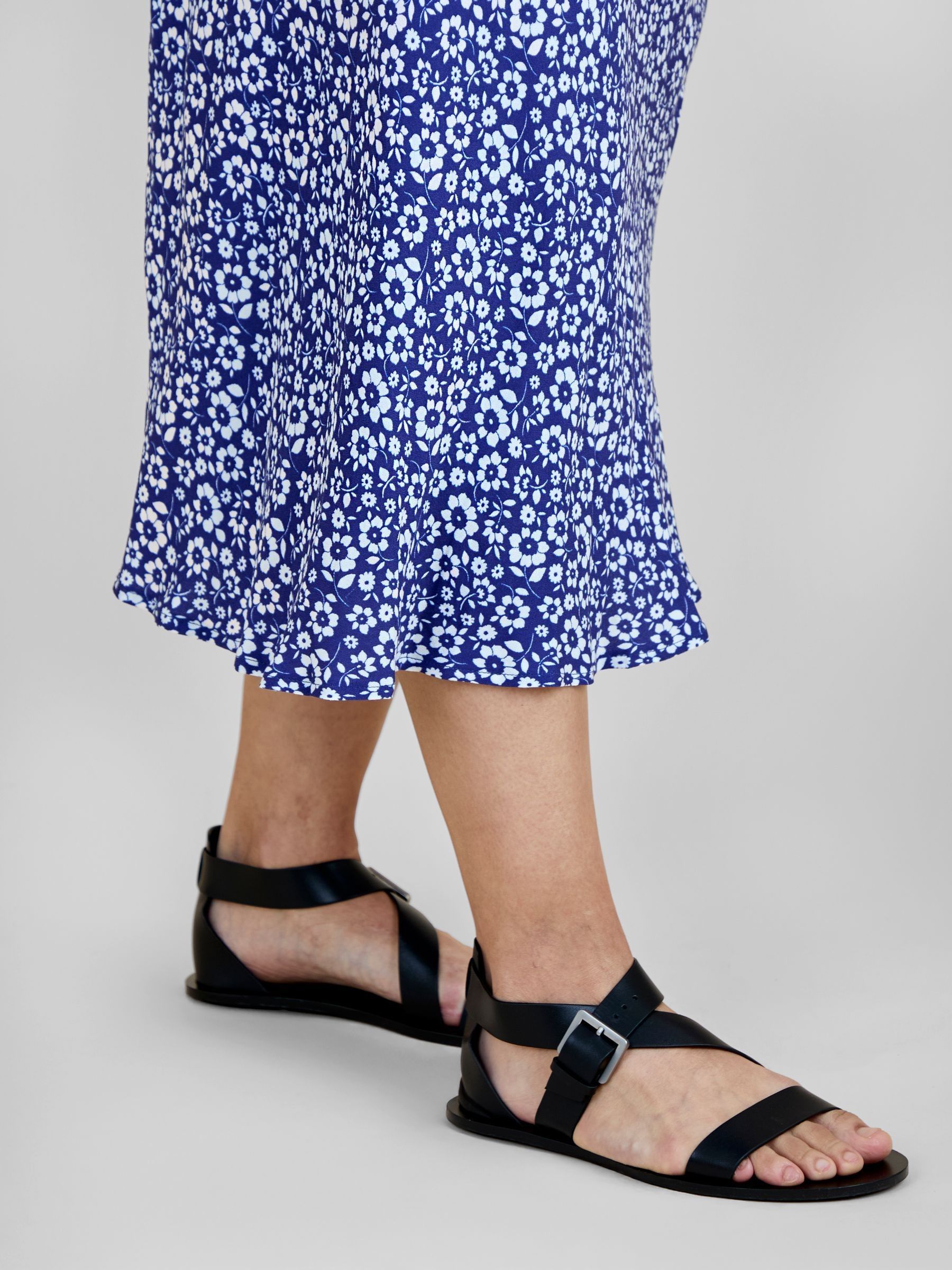 Navy Blue Floral Midi Skirt - Image 5 of 5