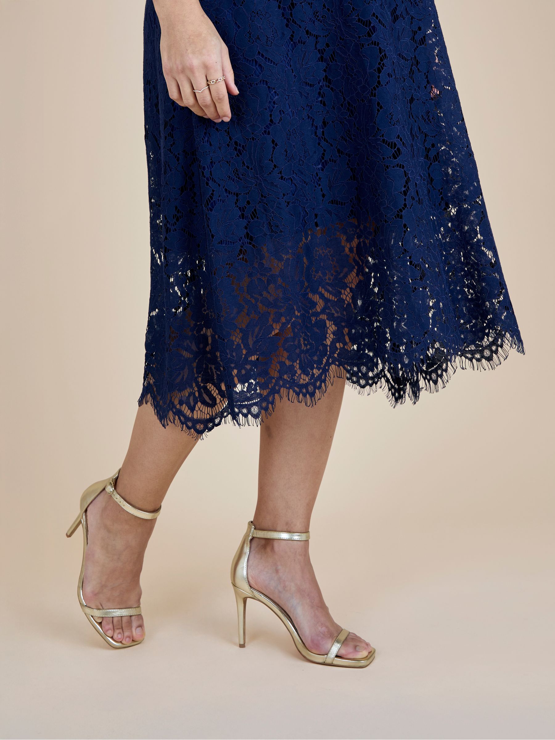 Navy Blue Lace Maternity Midi Dress - Image 6 of 6 Navy Blue Lace Maternity Midi Dress - Image 6 of 6