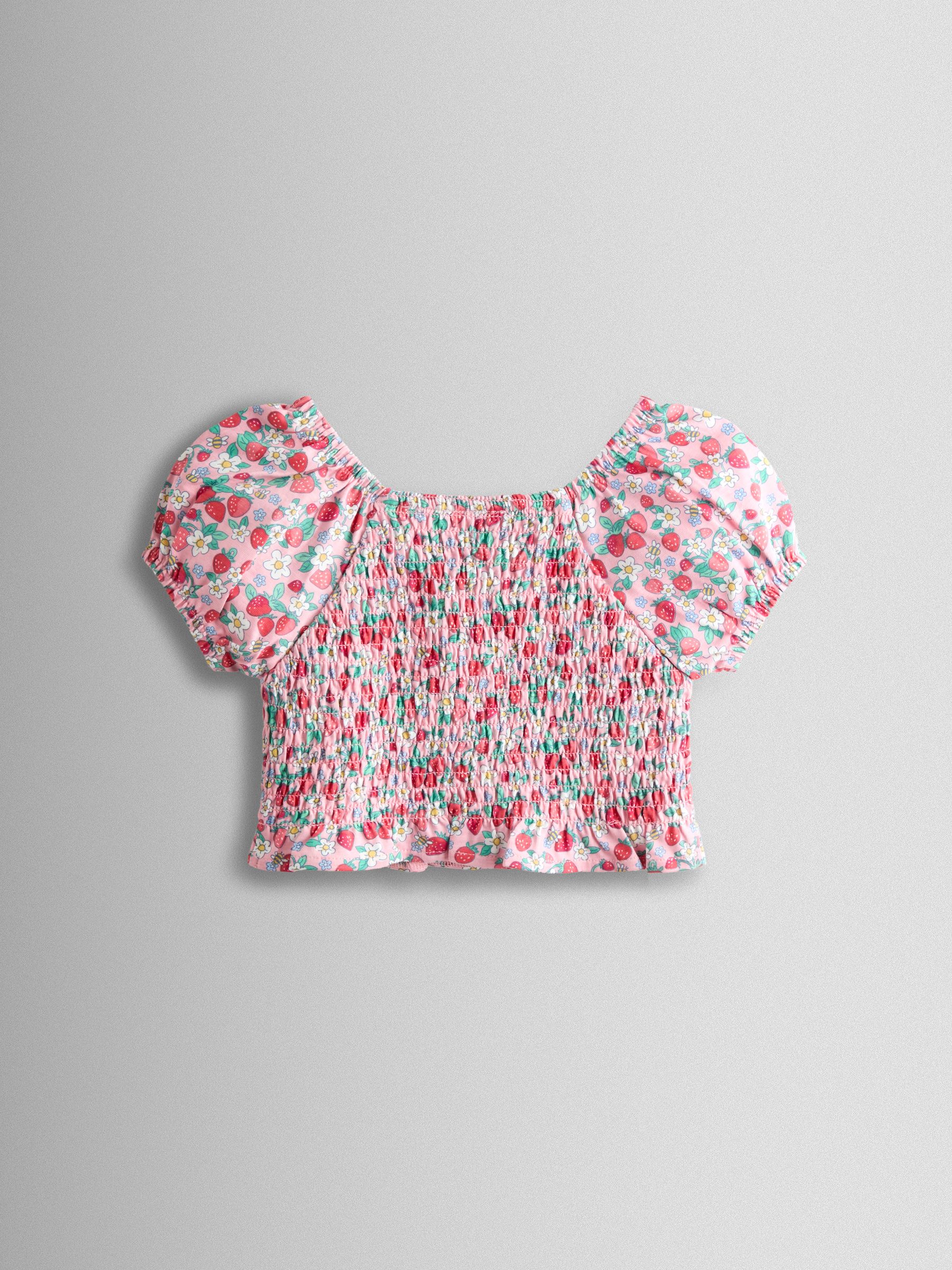 Pink Smocked Cap Sleeve Top & Skort Set - Image 3 of 7