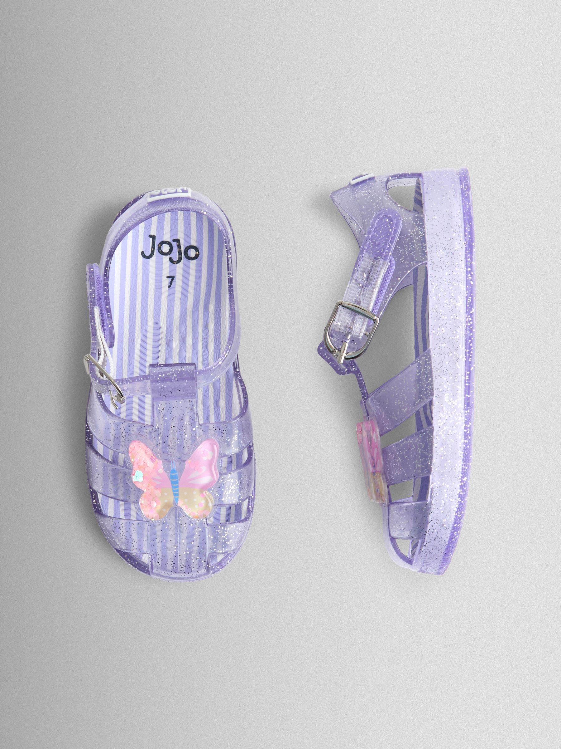 Purple Butterfly 3D Jelly Sandals - Image 3 of 5