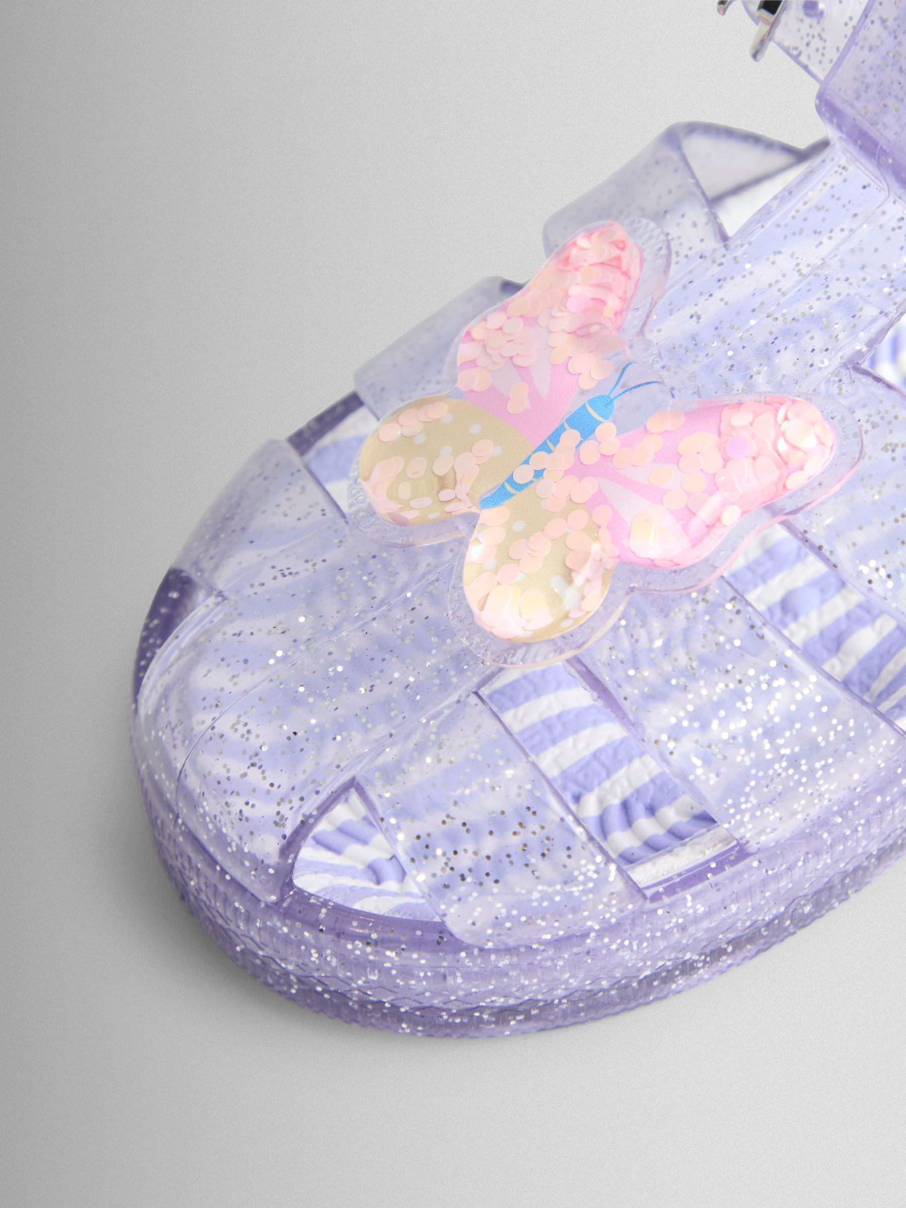 Purple Butterfly 3D Jelly Sandals - Image 5 of 5