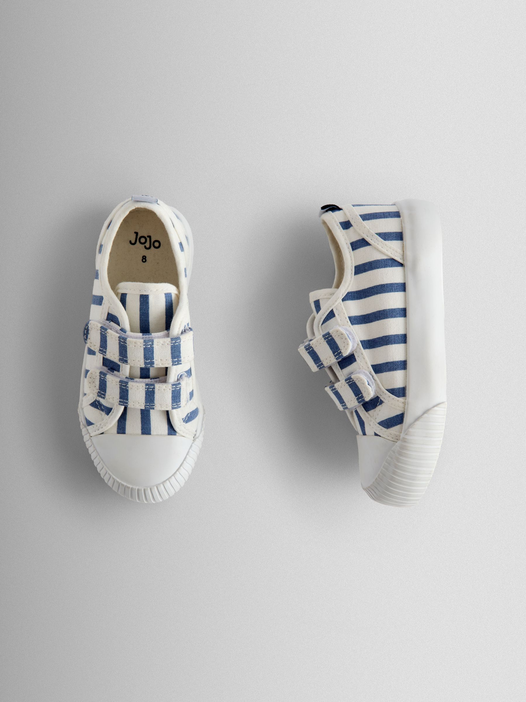 Navy Stripe Double Strap Canvas Pumps - Image 3 of 4