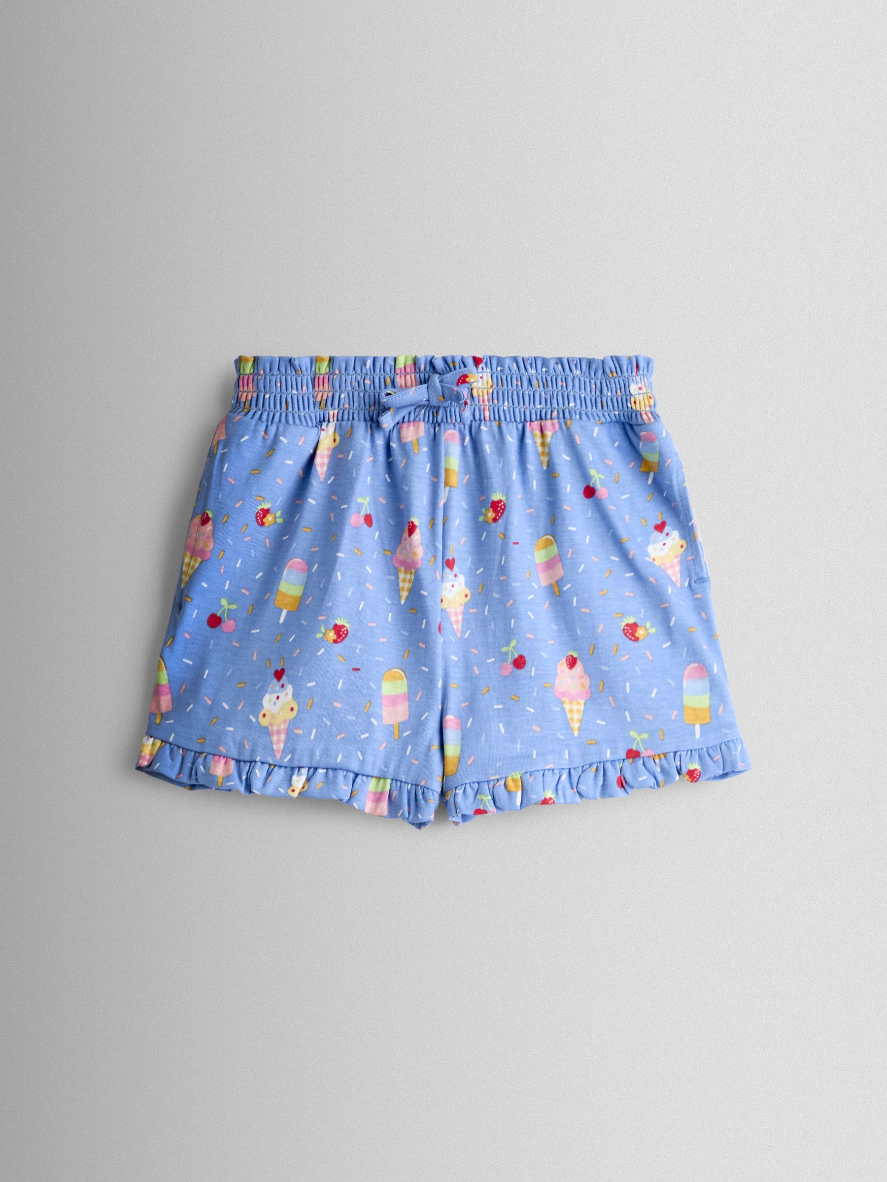 Cobalt Blue Ice Cream Frill Sleeve Top & Short Set - Image 4 of 7