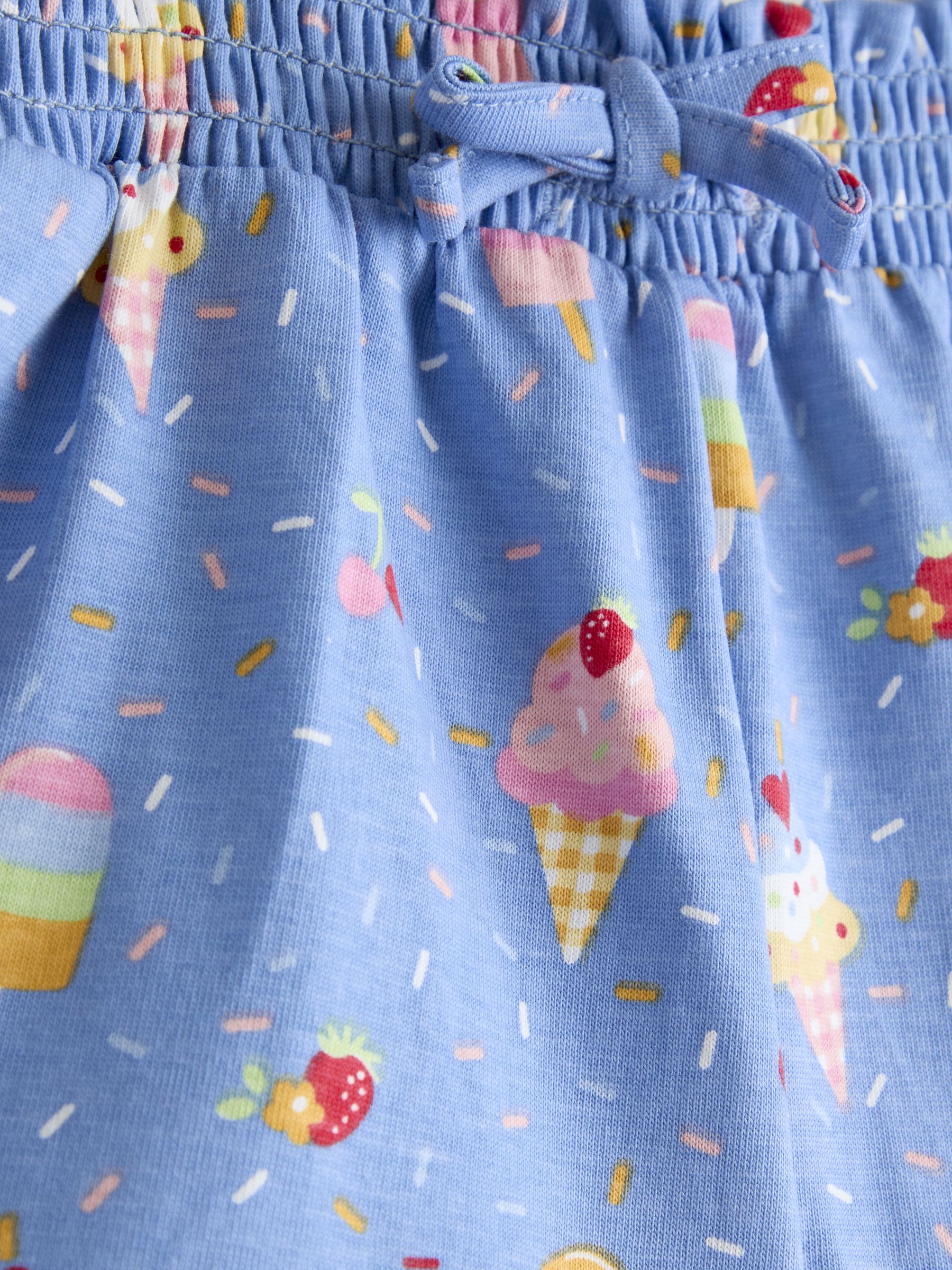 Cobalt Blue Ice Cream Frill Sleeve Top & Short Set - Image 7 of 7