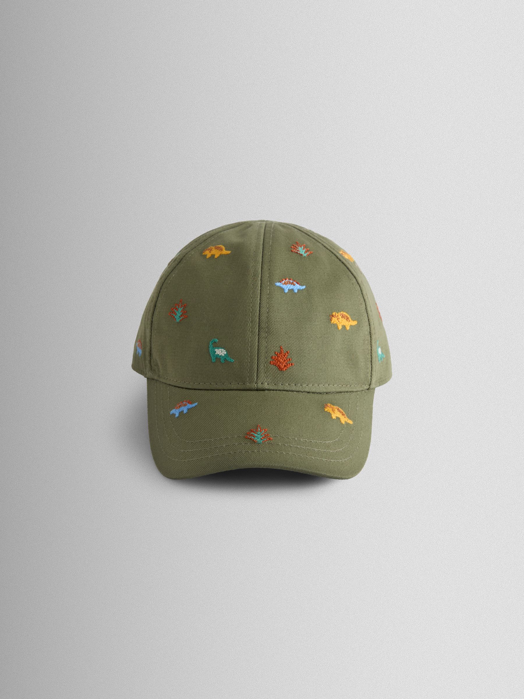 Khaki Green Dinosaur Embroidered Cap - Image 1 of 4