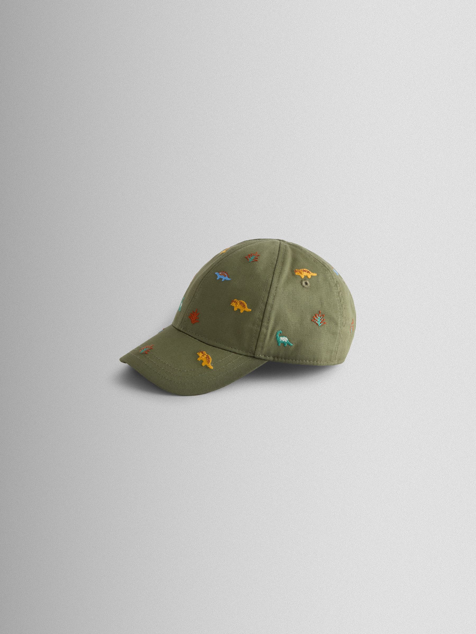 Khaki Green Dinosaur Embroidered Cap - Image 2 of 4