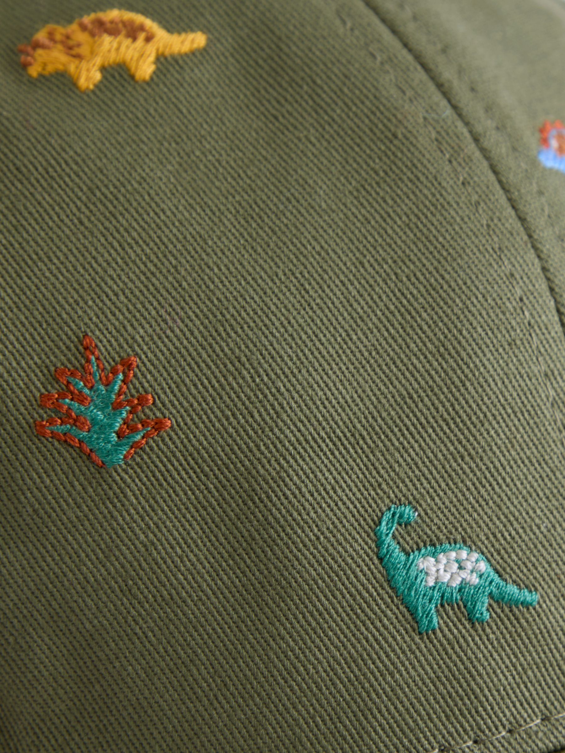 Khaki Green Dinosaur Embroidered Cap - Image 4 of 4