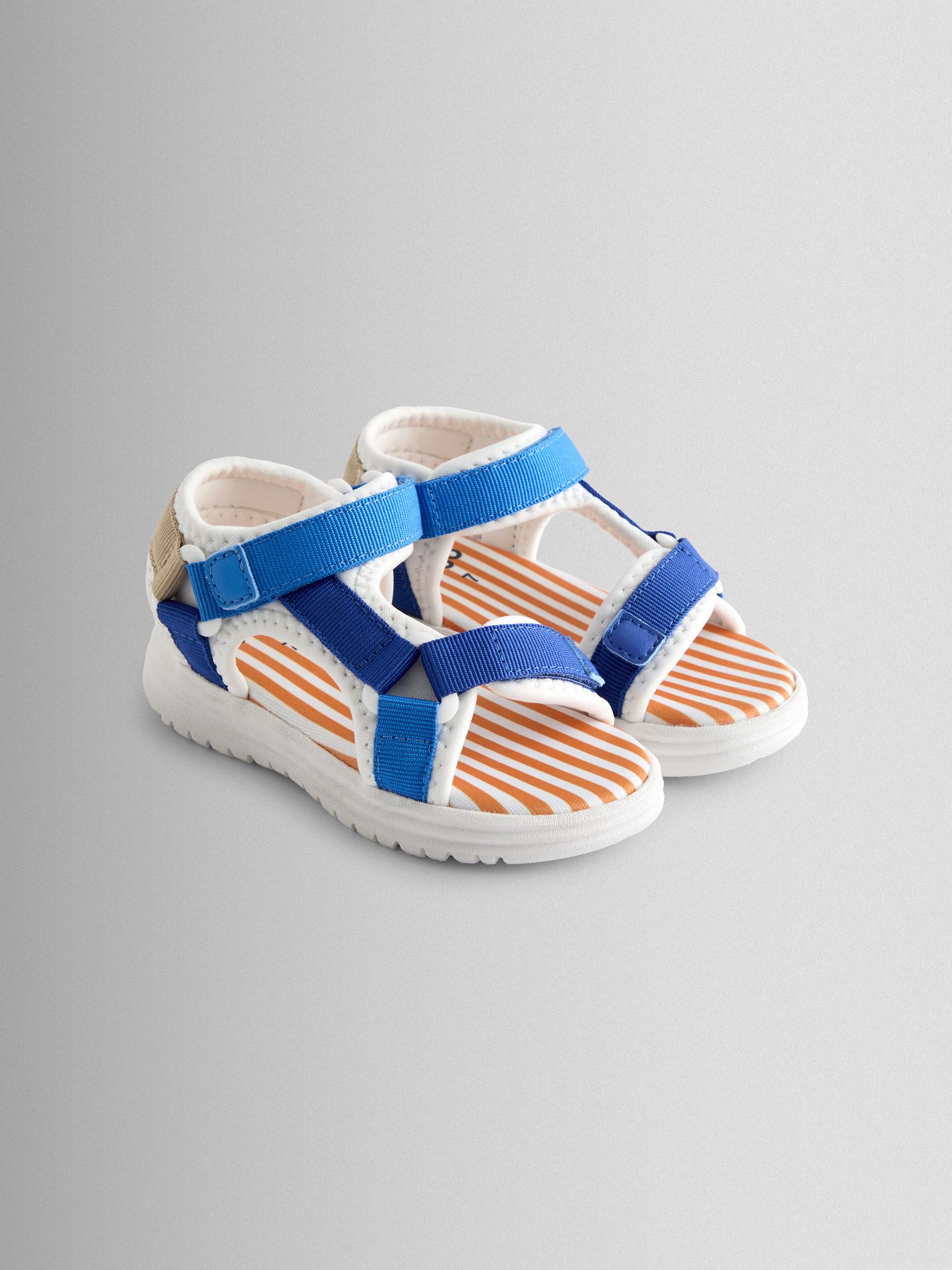 Blue Colourblock Adjustable Strap Sandals - Image 1 of 4
