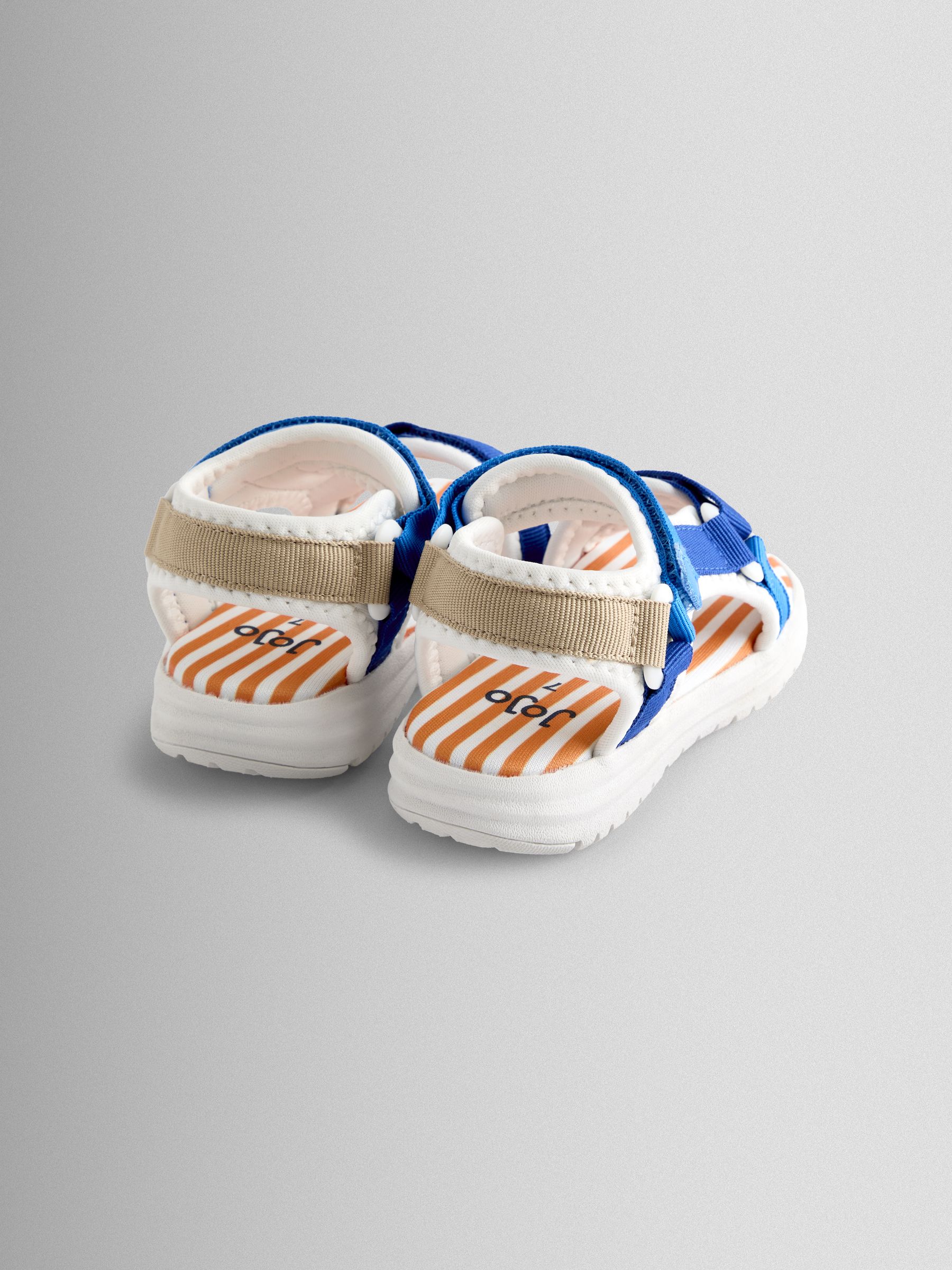 Blue Colourblock Adjustable Strap Sandals - Image 2 of 4 Blue Colourblock Adjustable Strap Sandals - Image 2 of 4