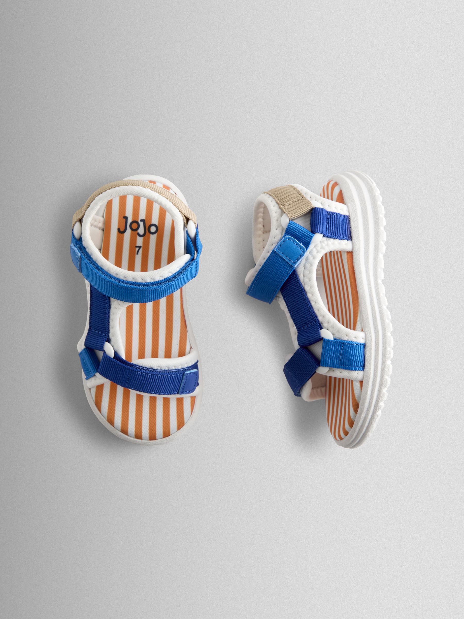 Blue Colourblock Adjustable Strap Sandals - Image 3 of 4