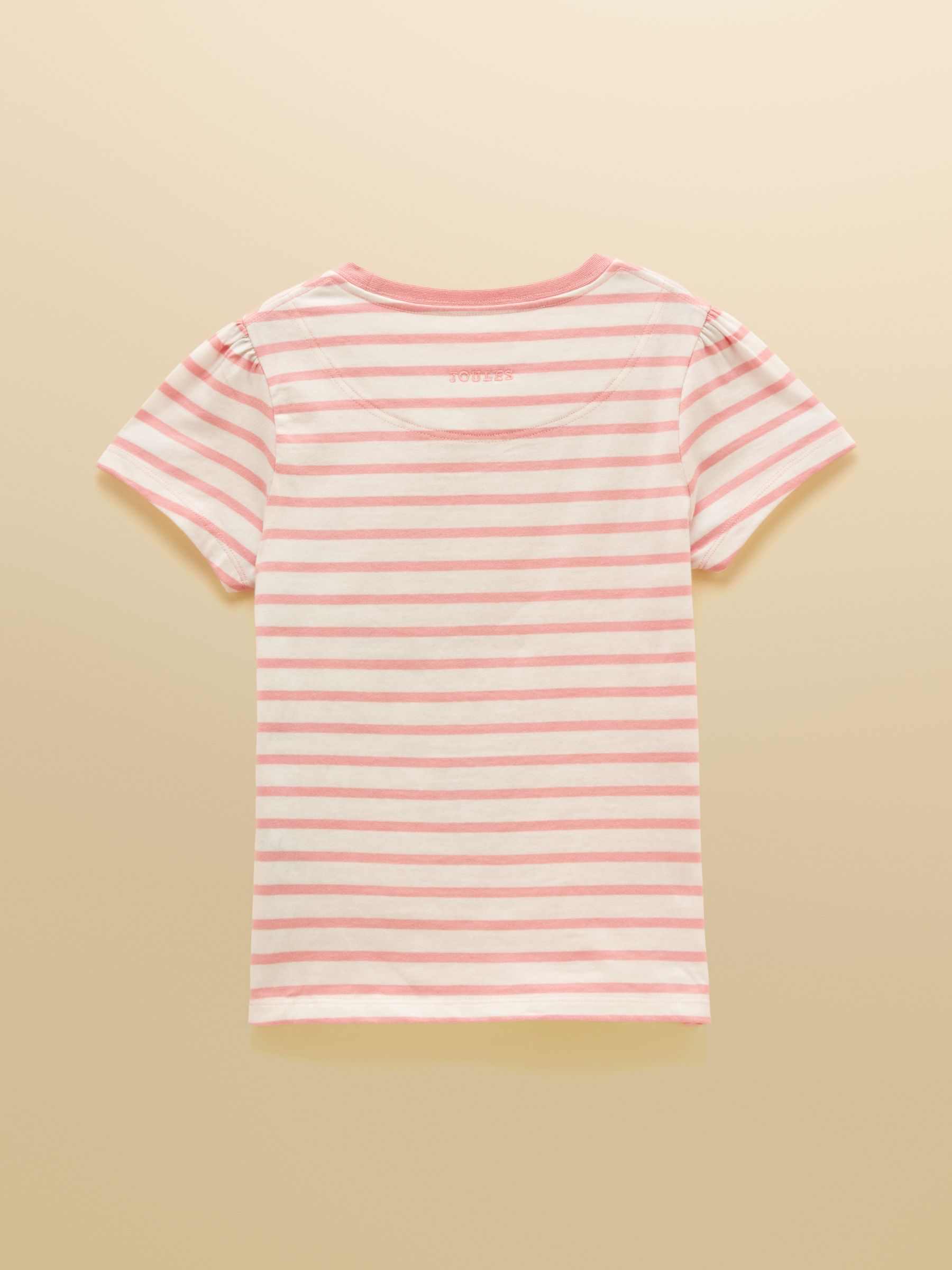 Official Badminton Pink & Cream Stripe Horse Applique T-shirt - Image 2 of 6