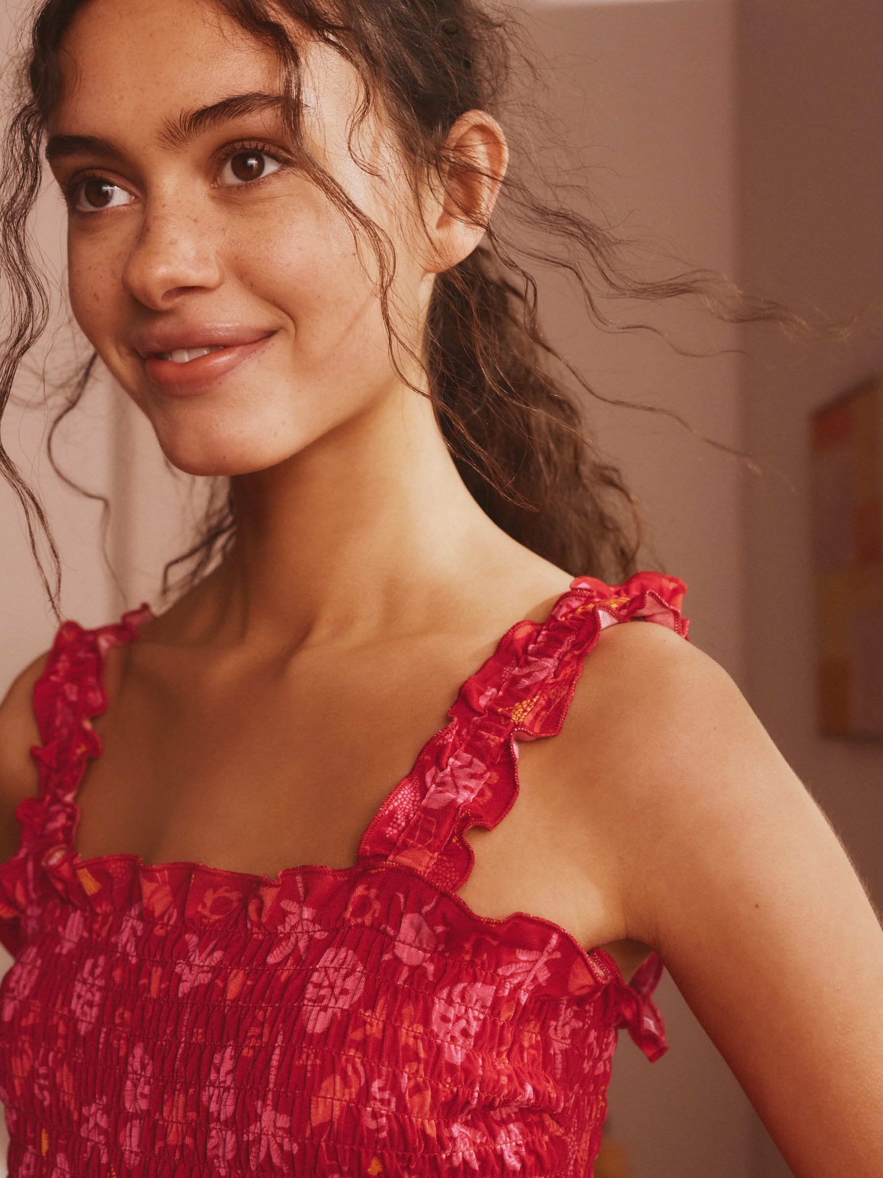 Pink/Orange Toucan Shirred Shorts Set - Image 4 of 5