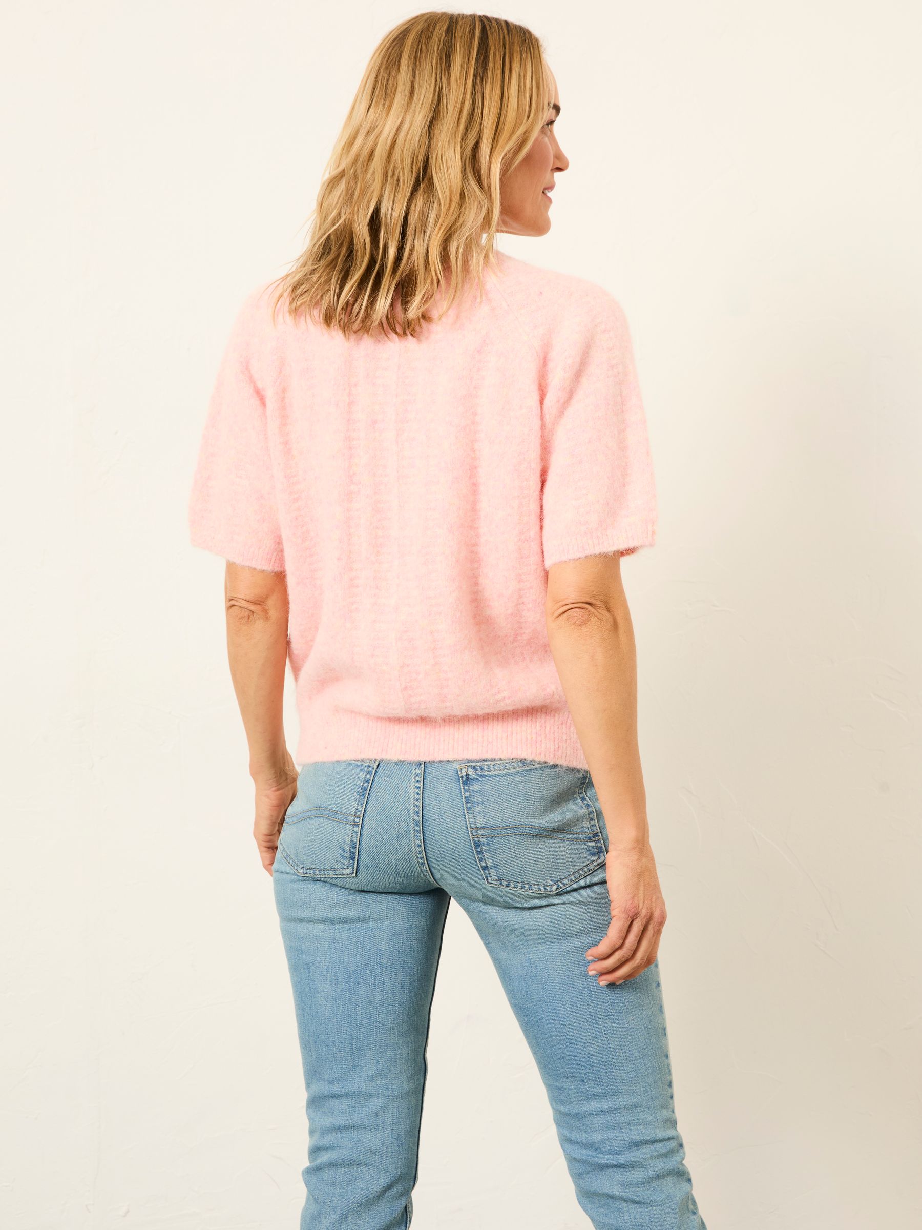 Georgina Pink Knitted Fluffy Cardigan - Image 2 of 6