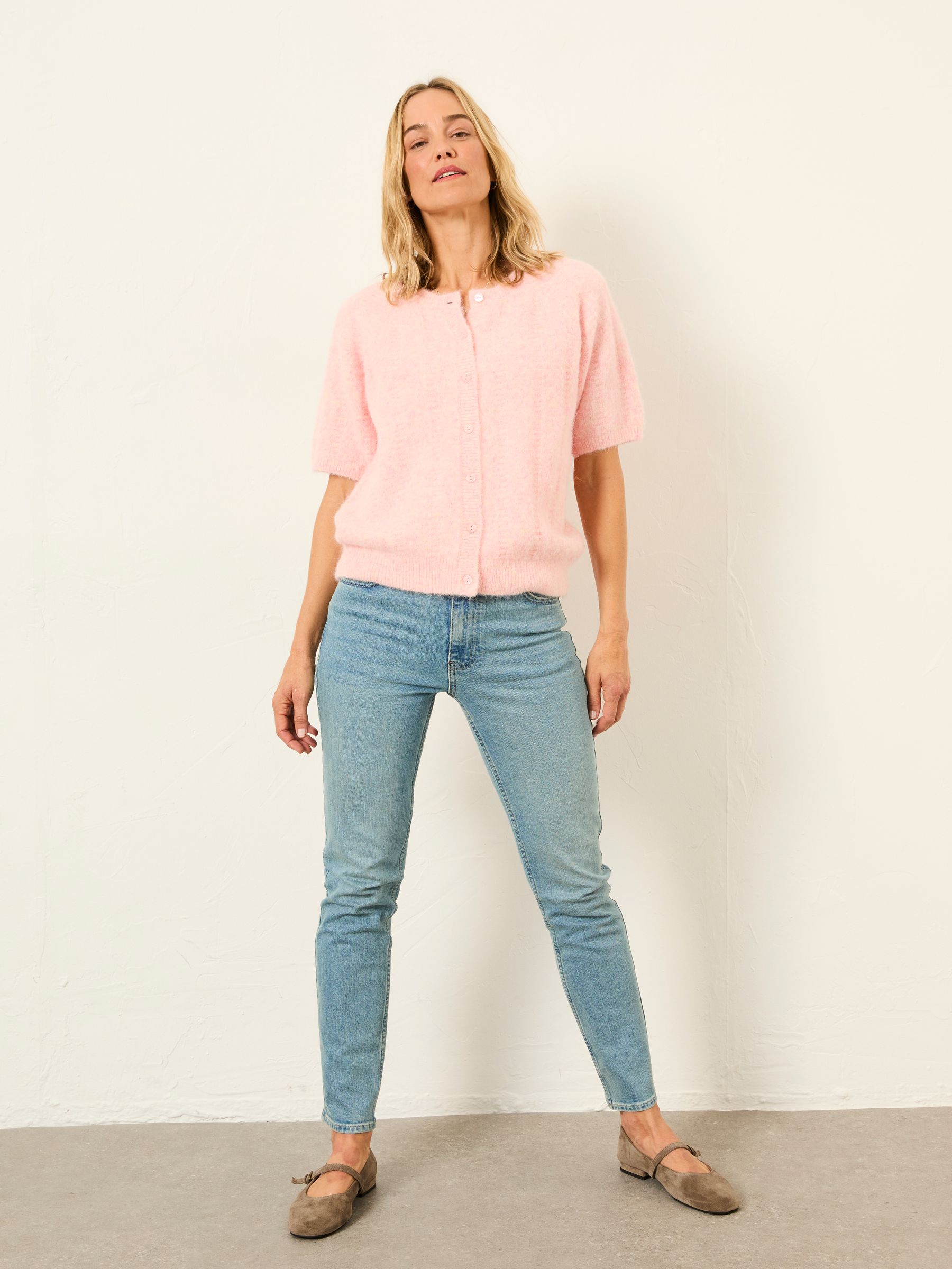 Georgina Pink Knitted Fluffy Cardigan - Image 5 of 6