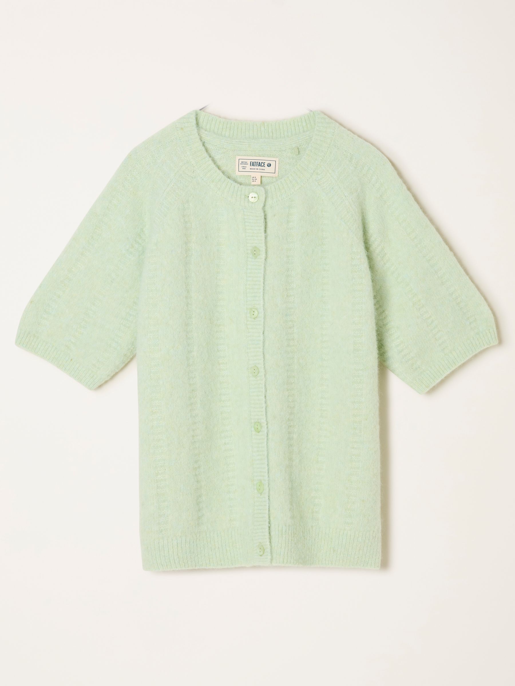Georgina Mint Green Knitted Fluffy Cardigan | FatFace USA