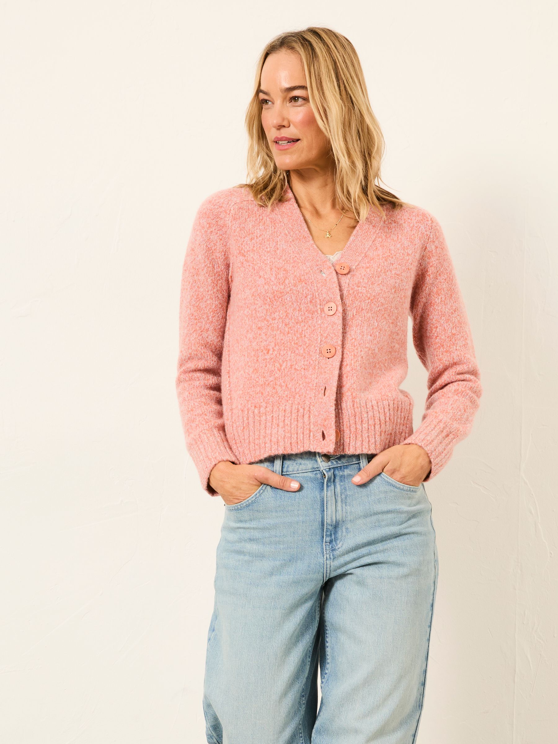 Florrie Pink Fleck Knitted Cardigan - Image 1 of 6