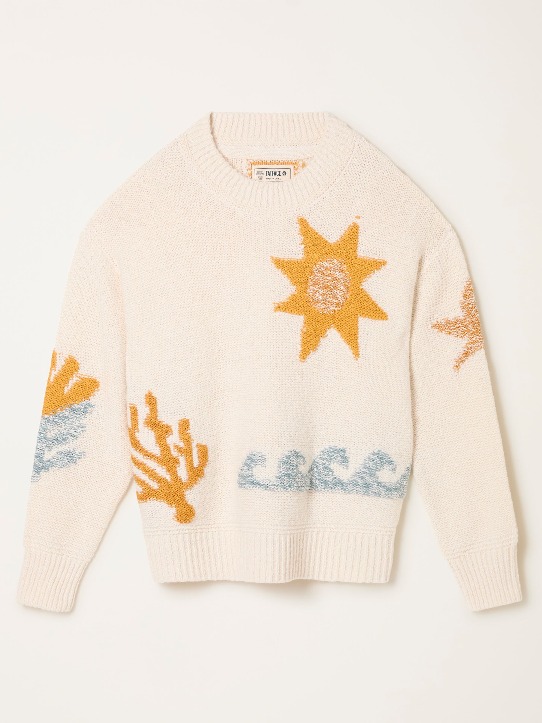 Mila Natural Knitted Surf Pattern Jumper | FatFace USA