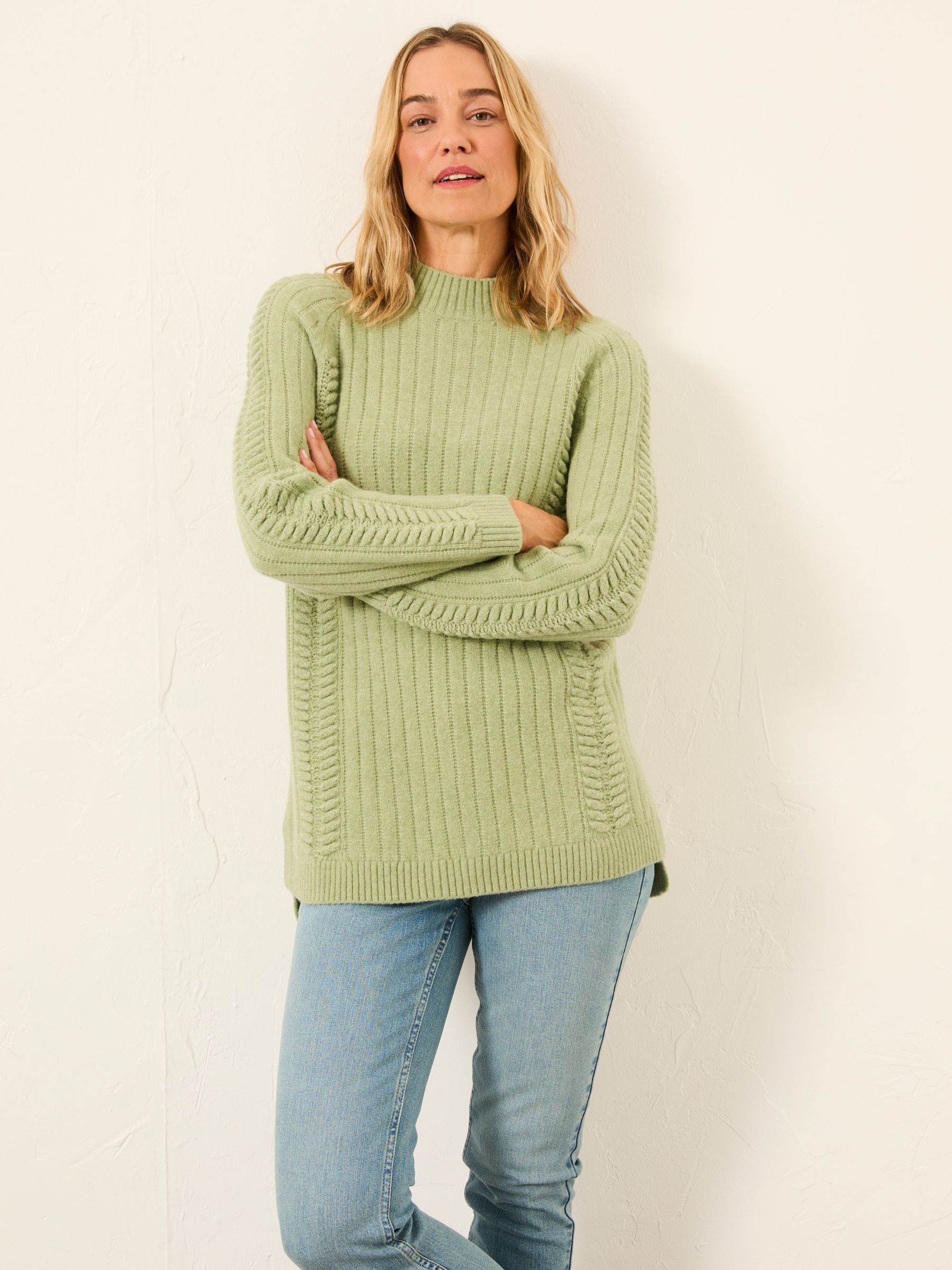 Hazel Khaki Green Longline Knitted Jumper - Image 3 of 6