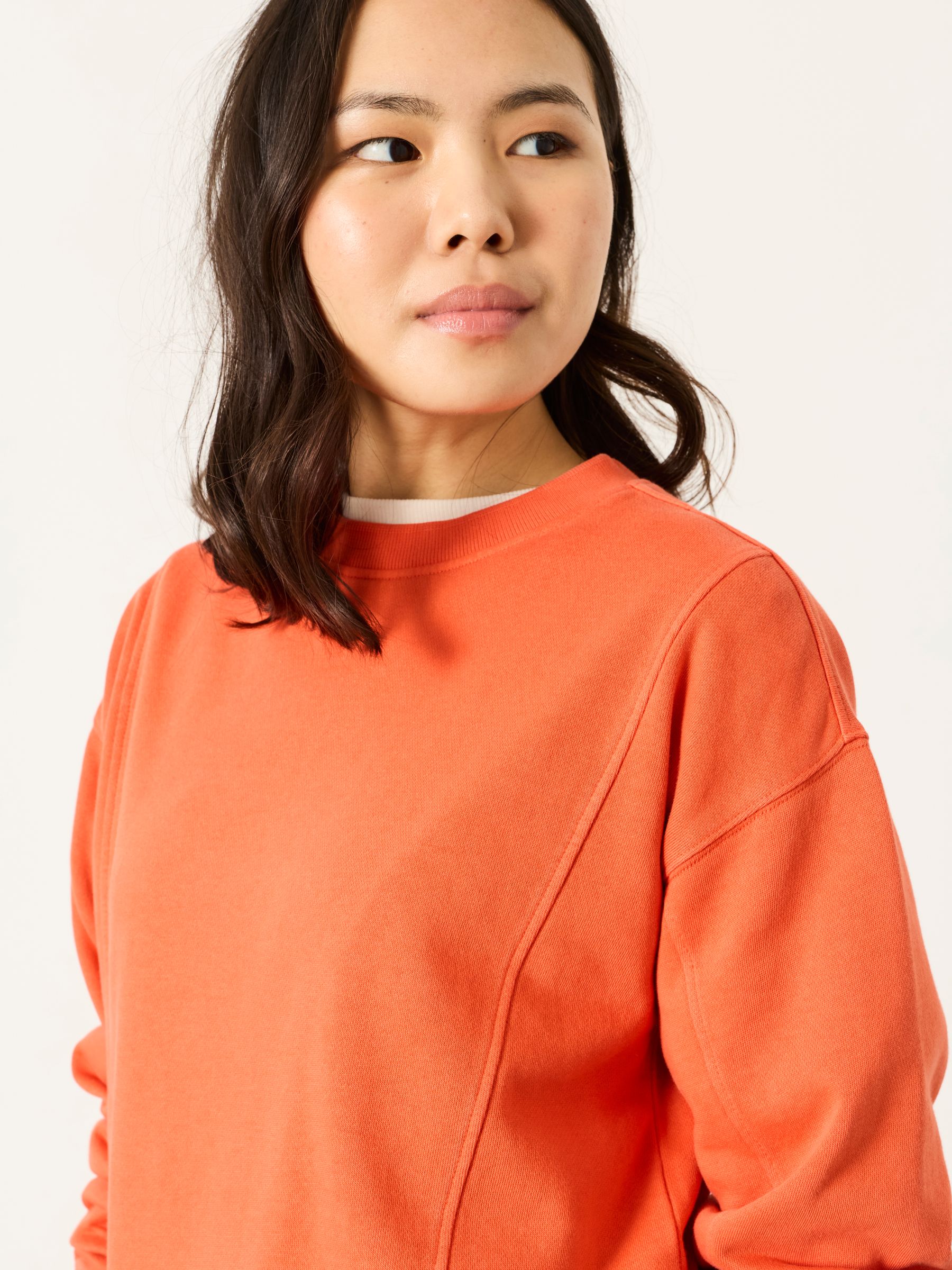 Sienna Orange Seam Detail Crew Sweat | FatFace