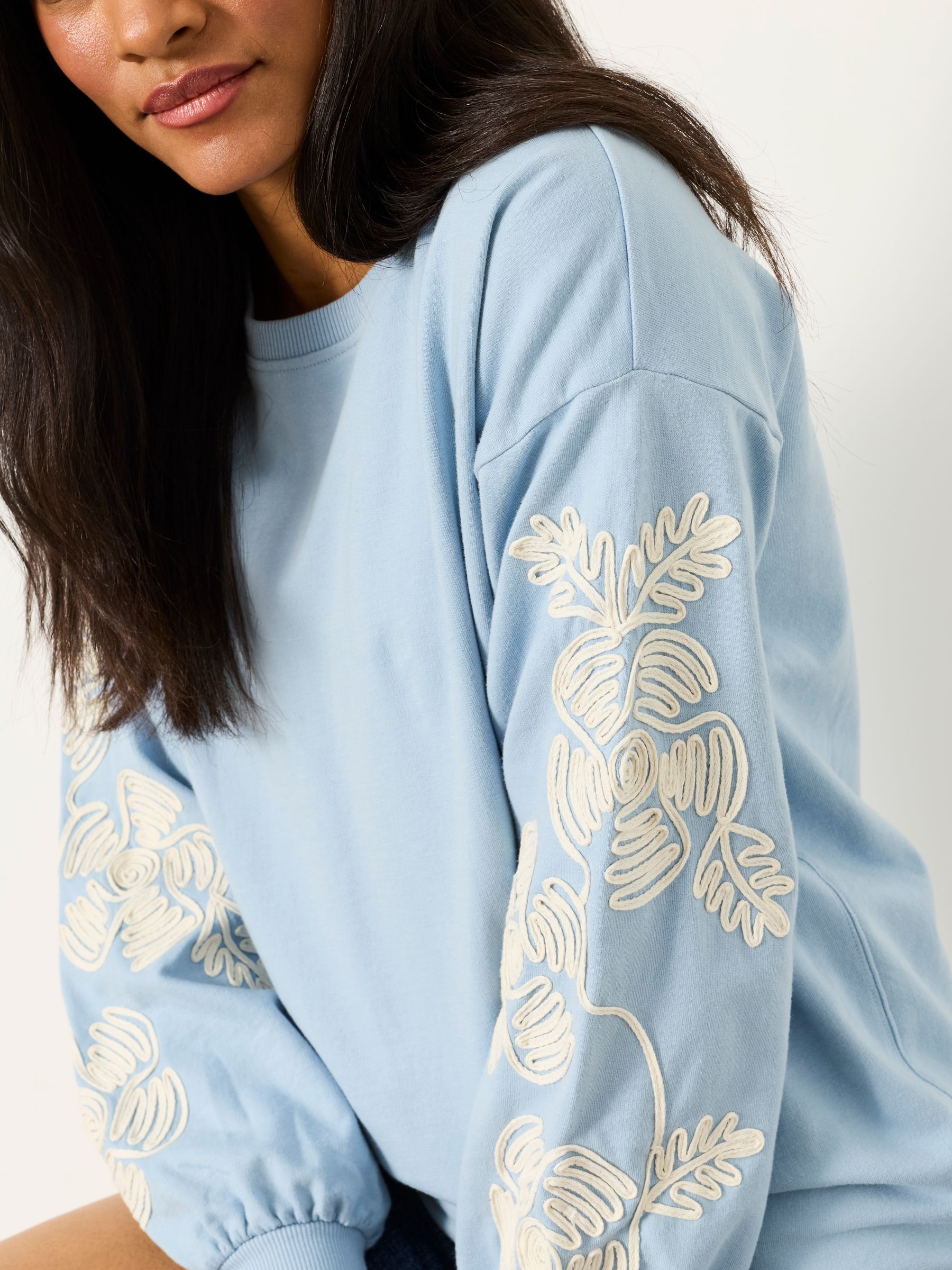 Alex Pale Blue Sleeve Detail Crew - Image 4 of 5