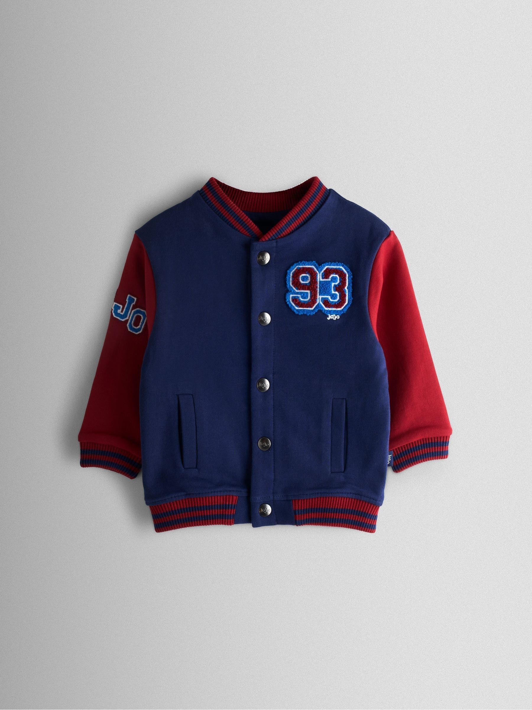 Navy Blue Red Bomber Jacket With Badges - Image 1 of 4 Navy Blue Red Bomber Jacket With Badges - Image 1 of 4