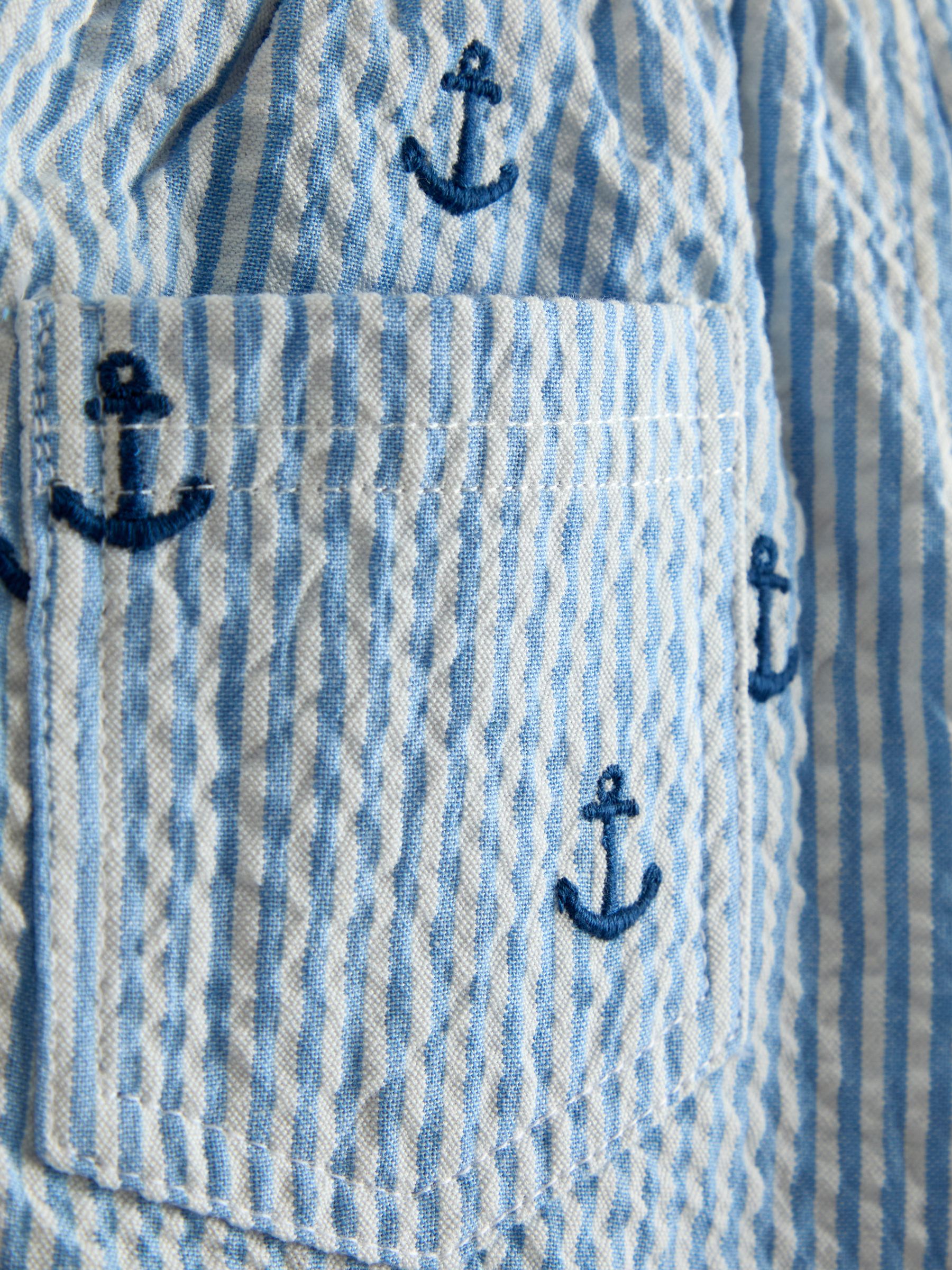 Blue Embroidered Gingham Shorts - Image 3 of 3