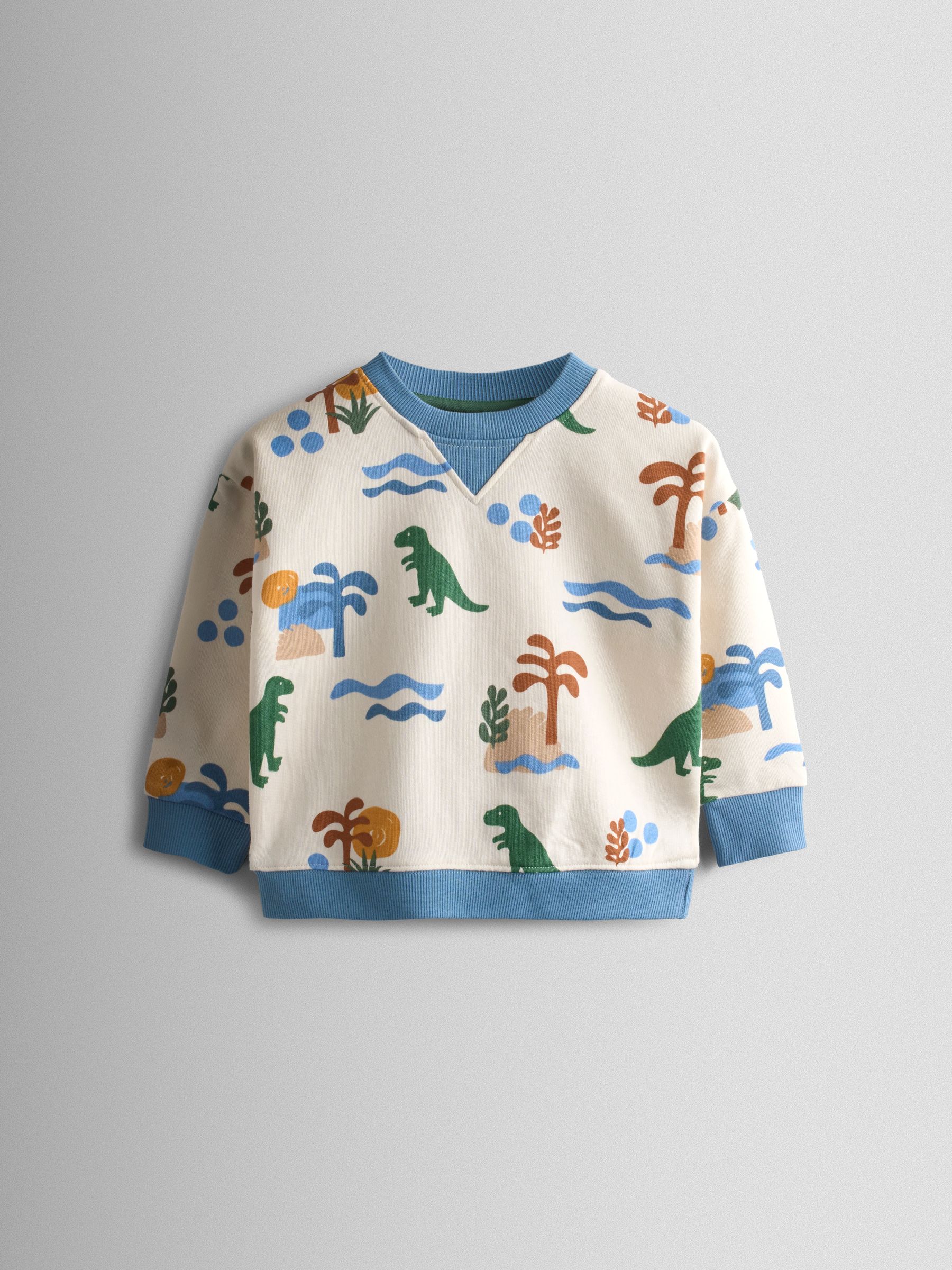 Natural Papercut Dino Print Sweatshirt - Image 2 of 5 Natural Papercut Dino Print Sweatshirt - Image 2 of 5