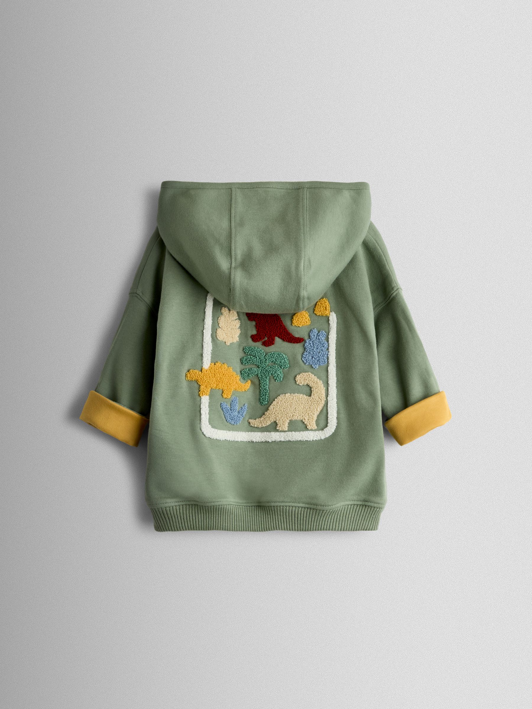 Khaki Contemporary Boucle Dino Reversible Hoodie - Image 3 of 10