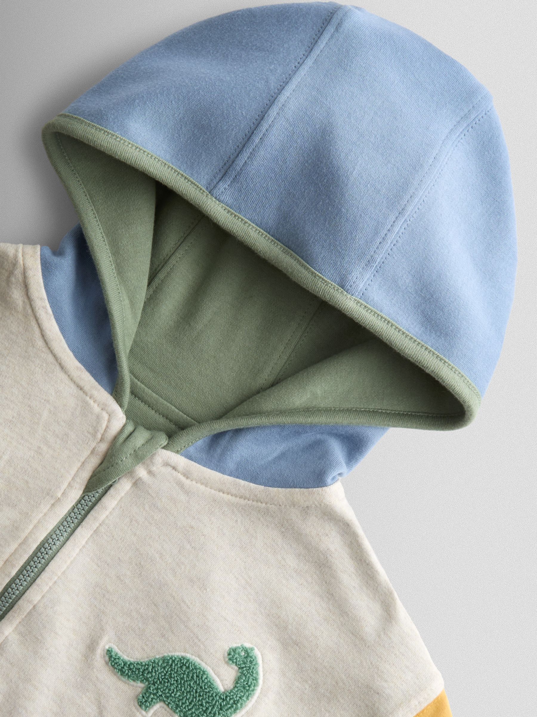 Khaki Contemporary Boucle Dino Reversible Hoodie - Image 8 of 10