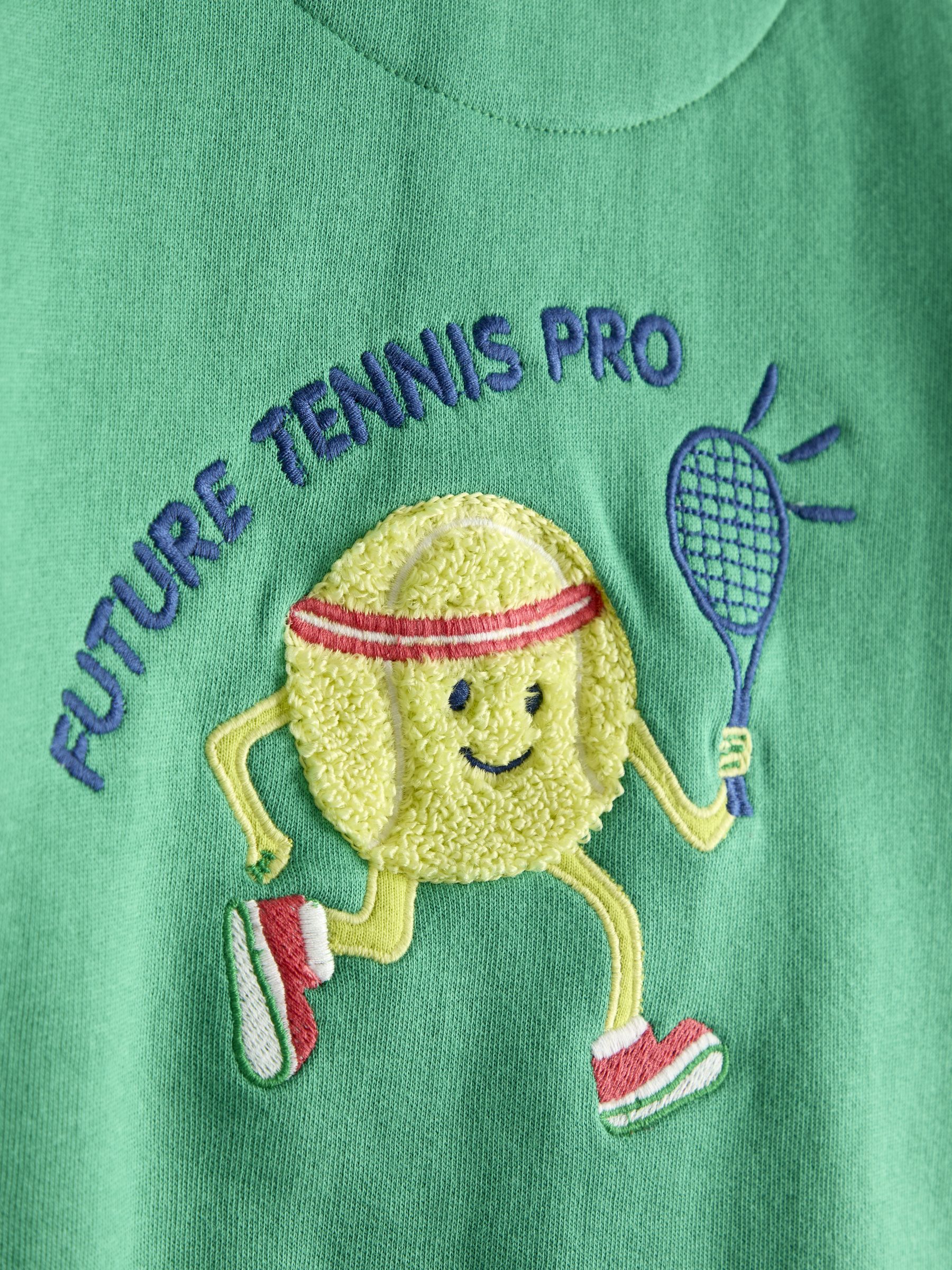 Green Tennis Applique Half Zip Sweatshirt - Image 4 of 4 Green Tennis Applique Half Zip Sweatshirt - Image 4 of 4