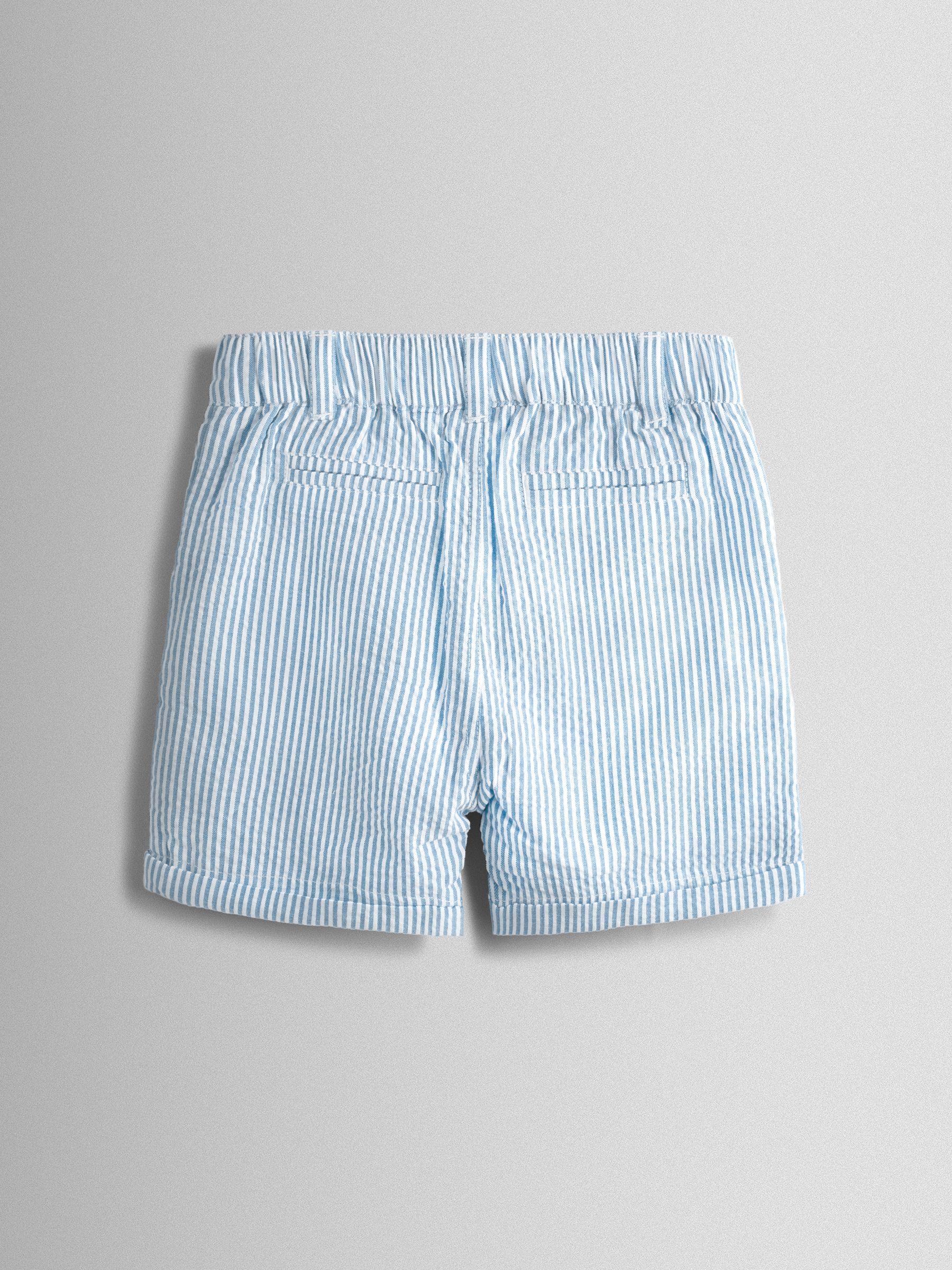 Blue Seersucker Stripe Shorts - Image 2 of 4