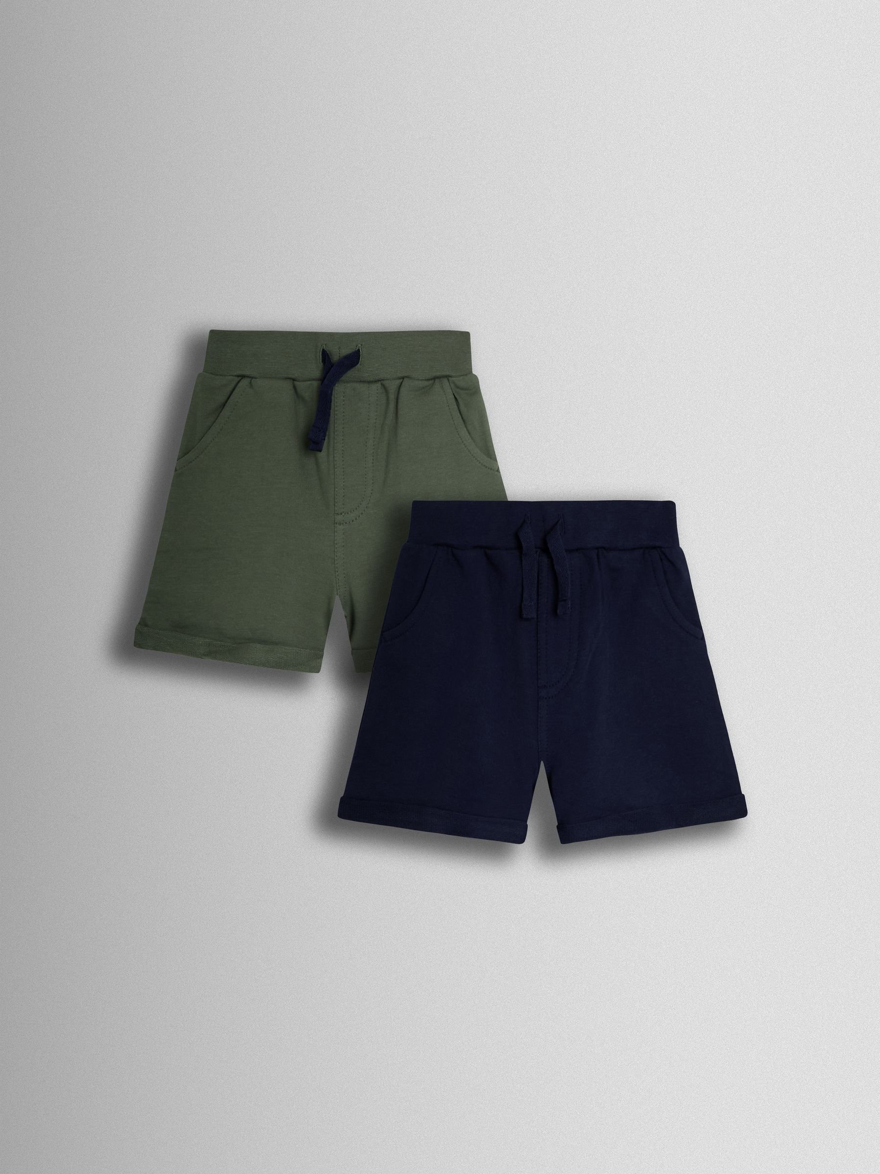 Khaki Green & Navy Blue 2-Pack Jogger Shorts - Image 1 of 5
