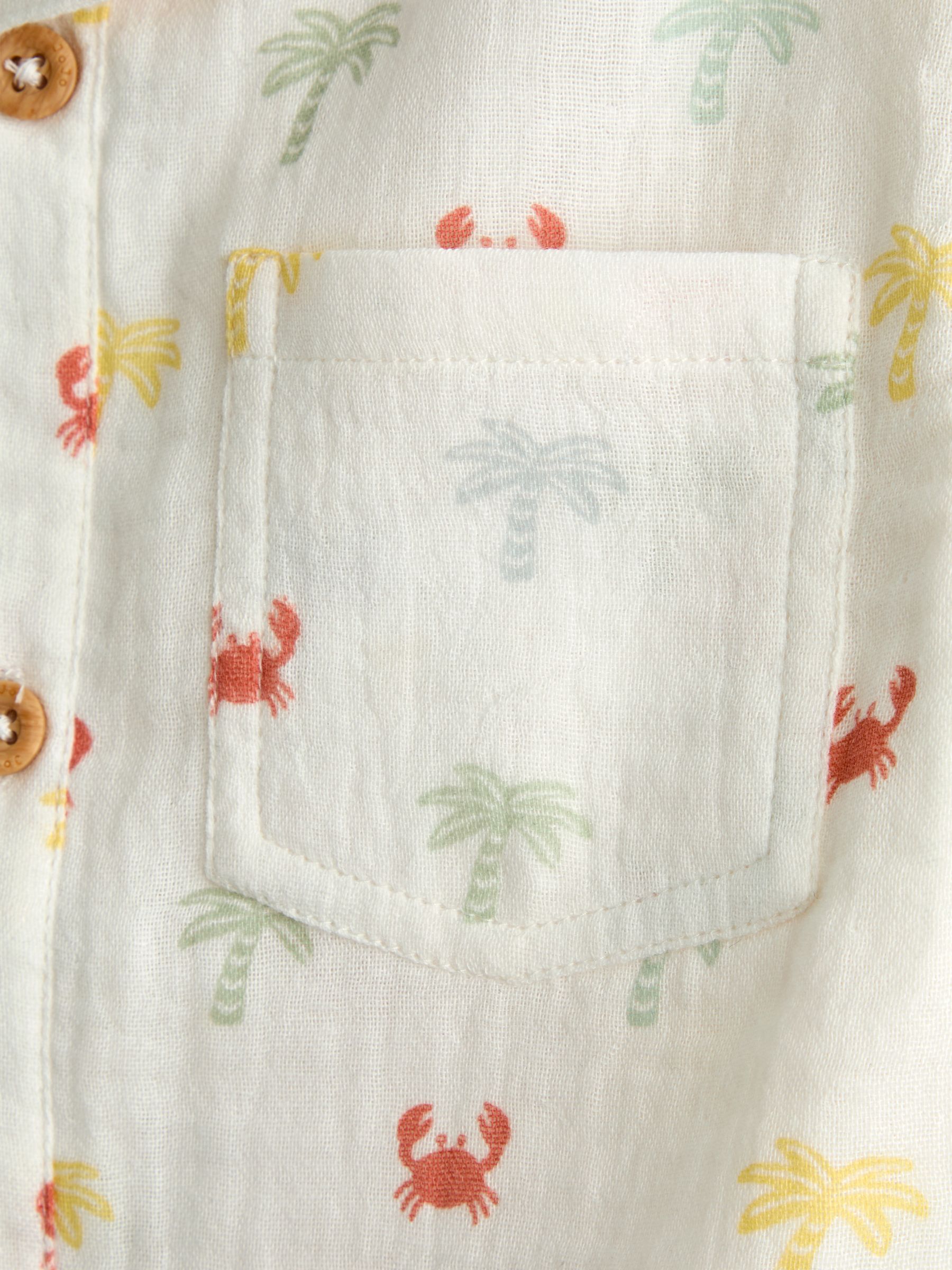 Natural Printed Cheesecloth Romper - Image 3 of 4