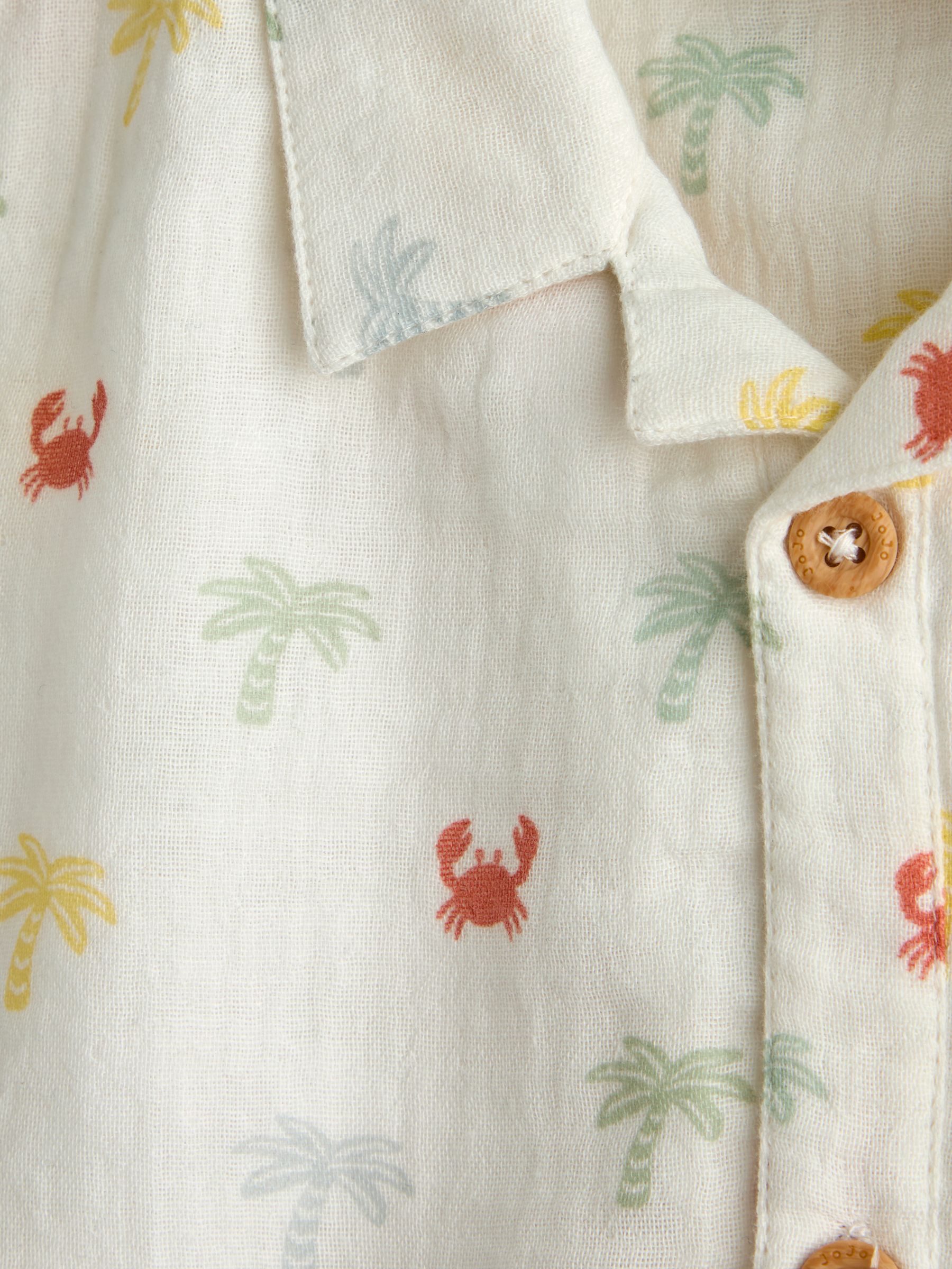 Natural Printed Cheesecloth Romper - Image 4 of 4