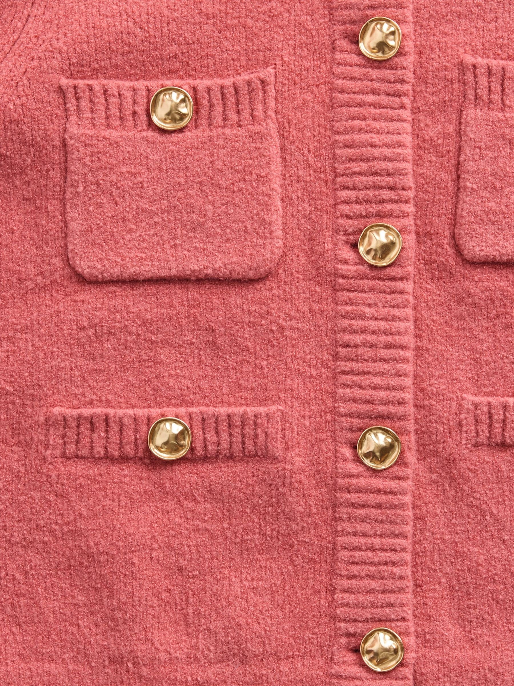 Coral Pink Cropped Cardigan - Image 4 of 4