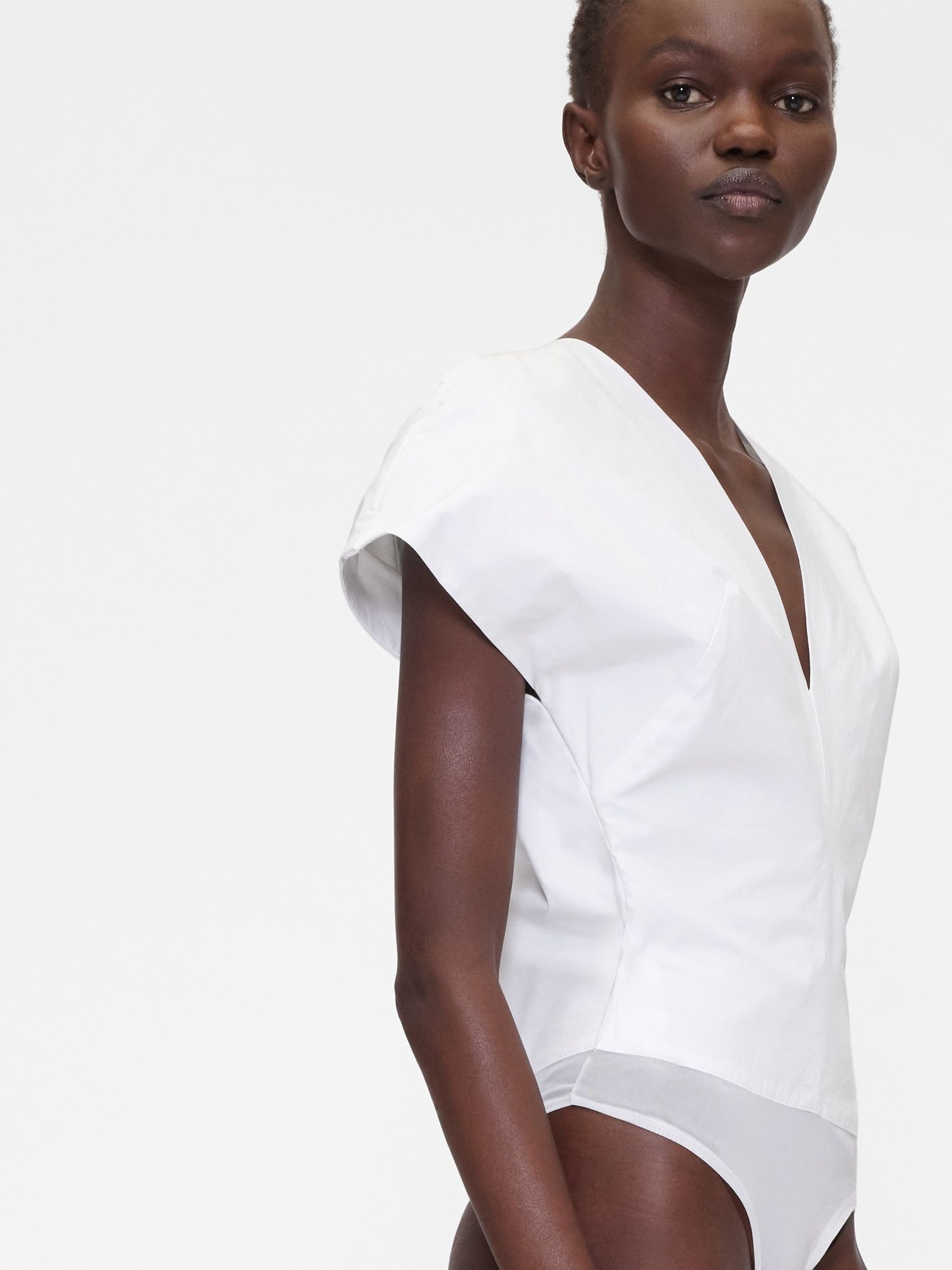 White Poplin Bodysuit - Image 4 of 6