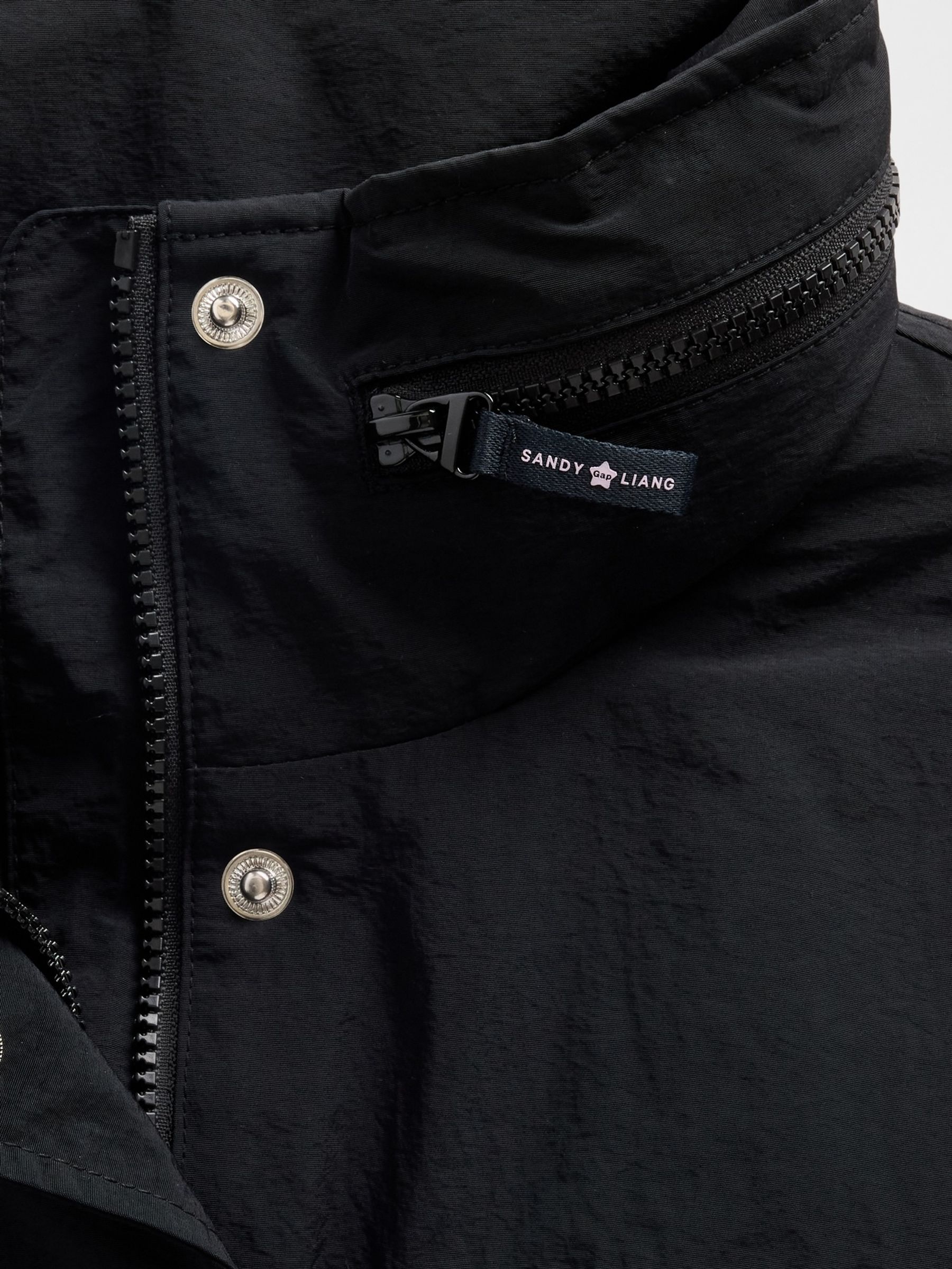 Black Sandy Liang Lace-Trim Cinched Jacket | Gap