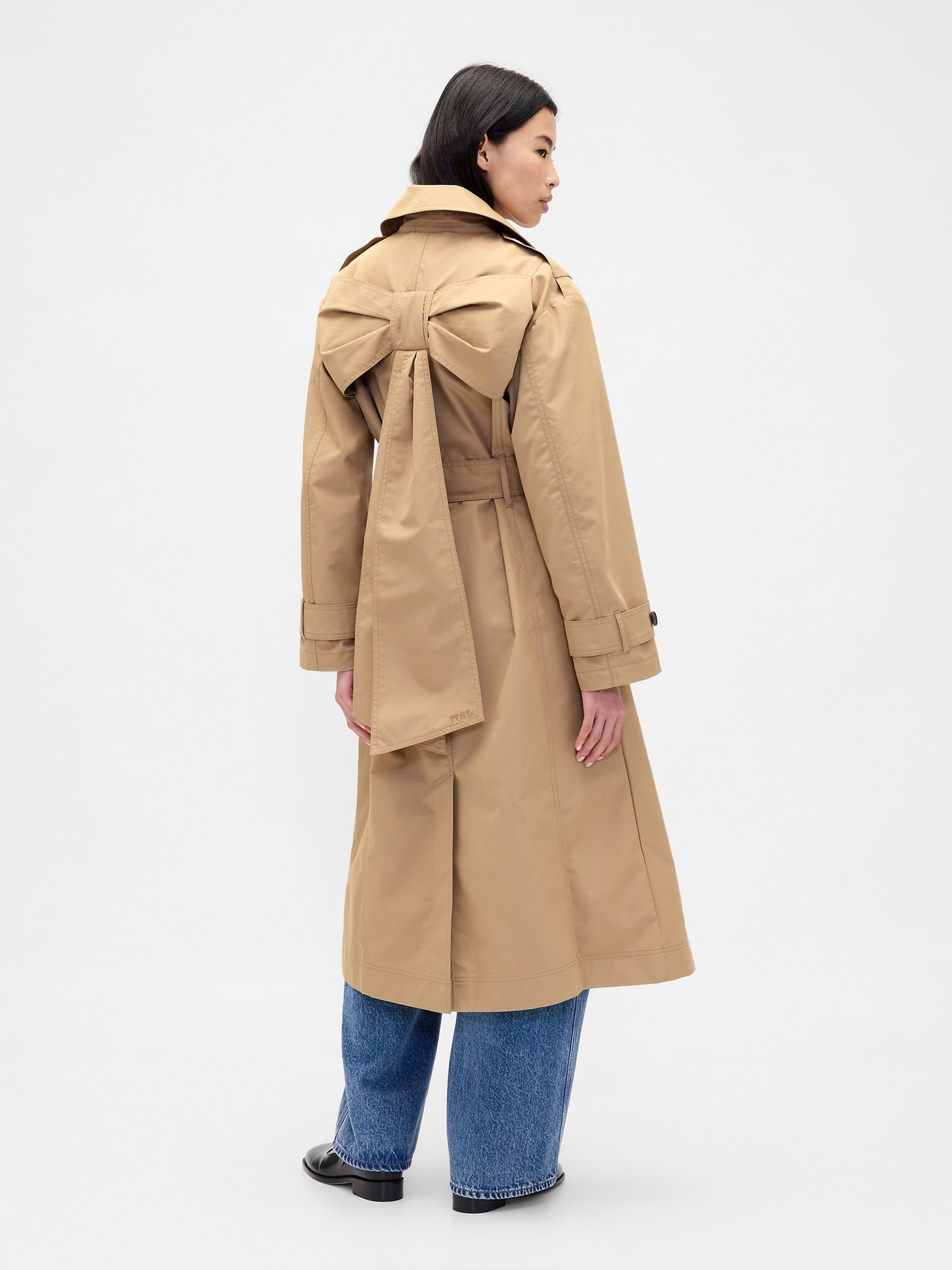 Brown Sandy Liang Bow-Back Trench Coat - Image 3 of 5